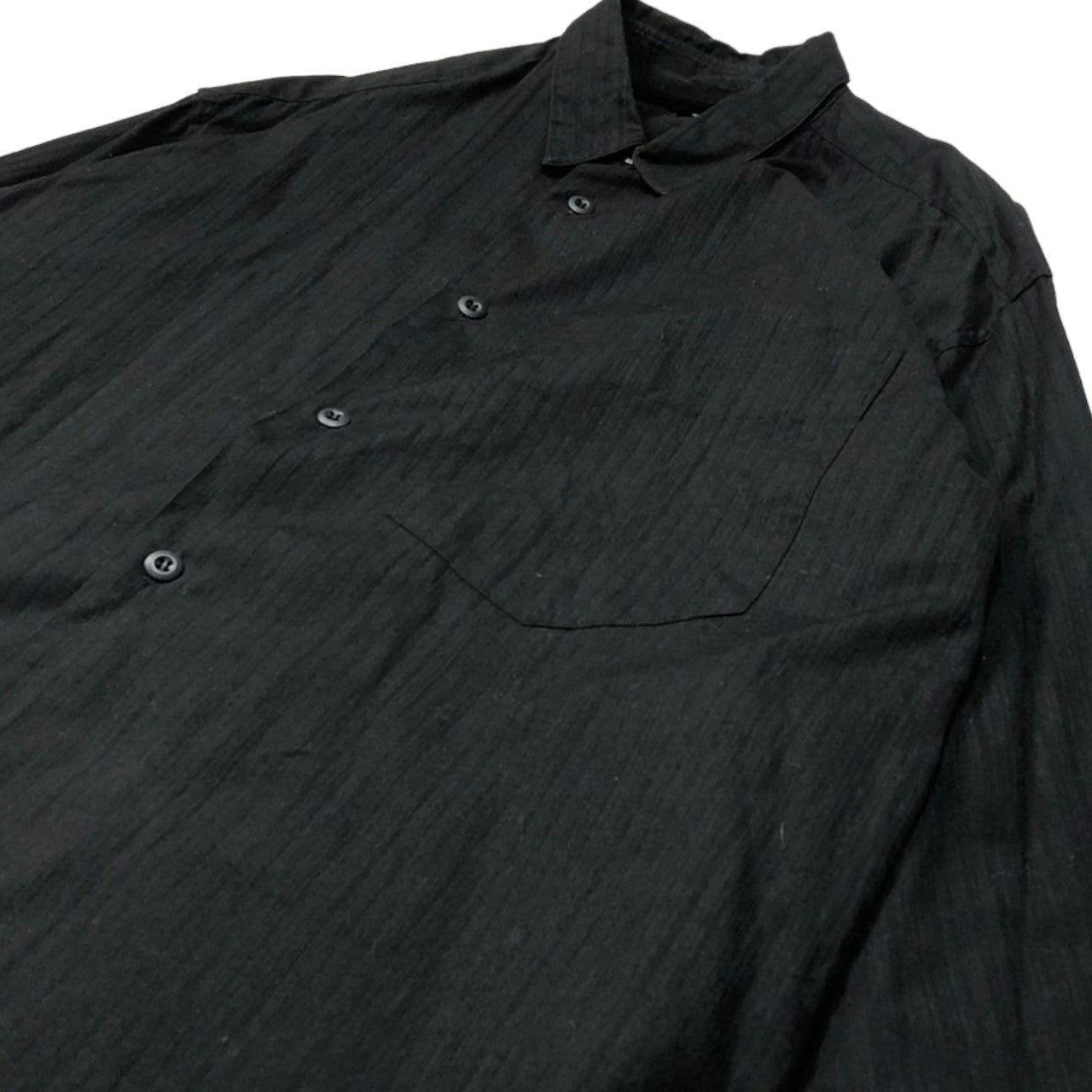 ISSEY MIYAKE(イッセイミヤケ) 90’s ストライプビッグポケットシャツ M ブラック IM