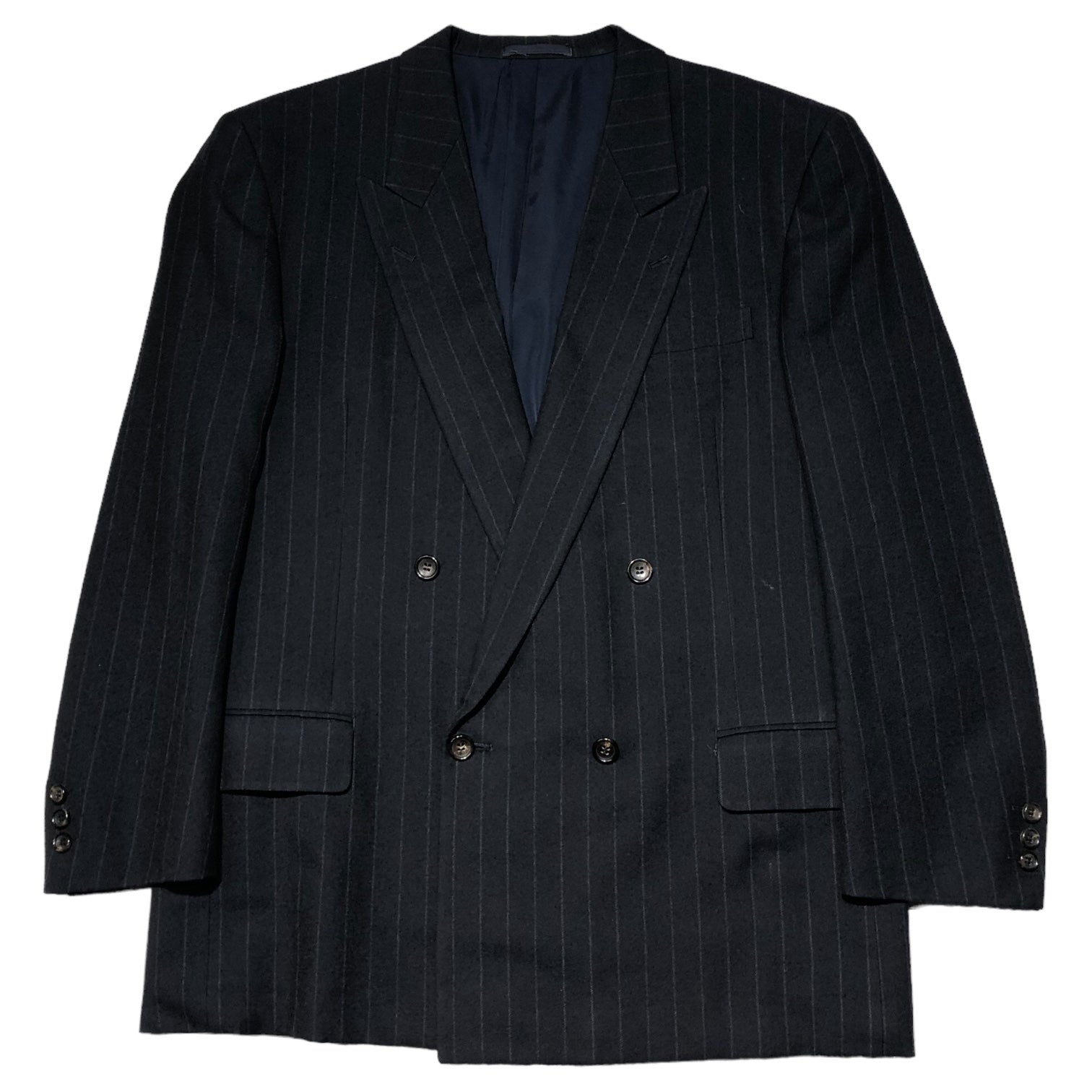 COMME des GARCONS HOMME DEUX(コムデギャルソンオムドゥ) 90's striped double jacket ストライプ ウール ダブル ジャケット DS-25005L L ネイビー AD1992 90年代