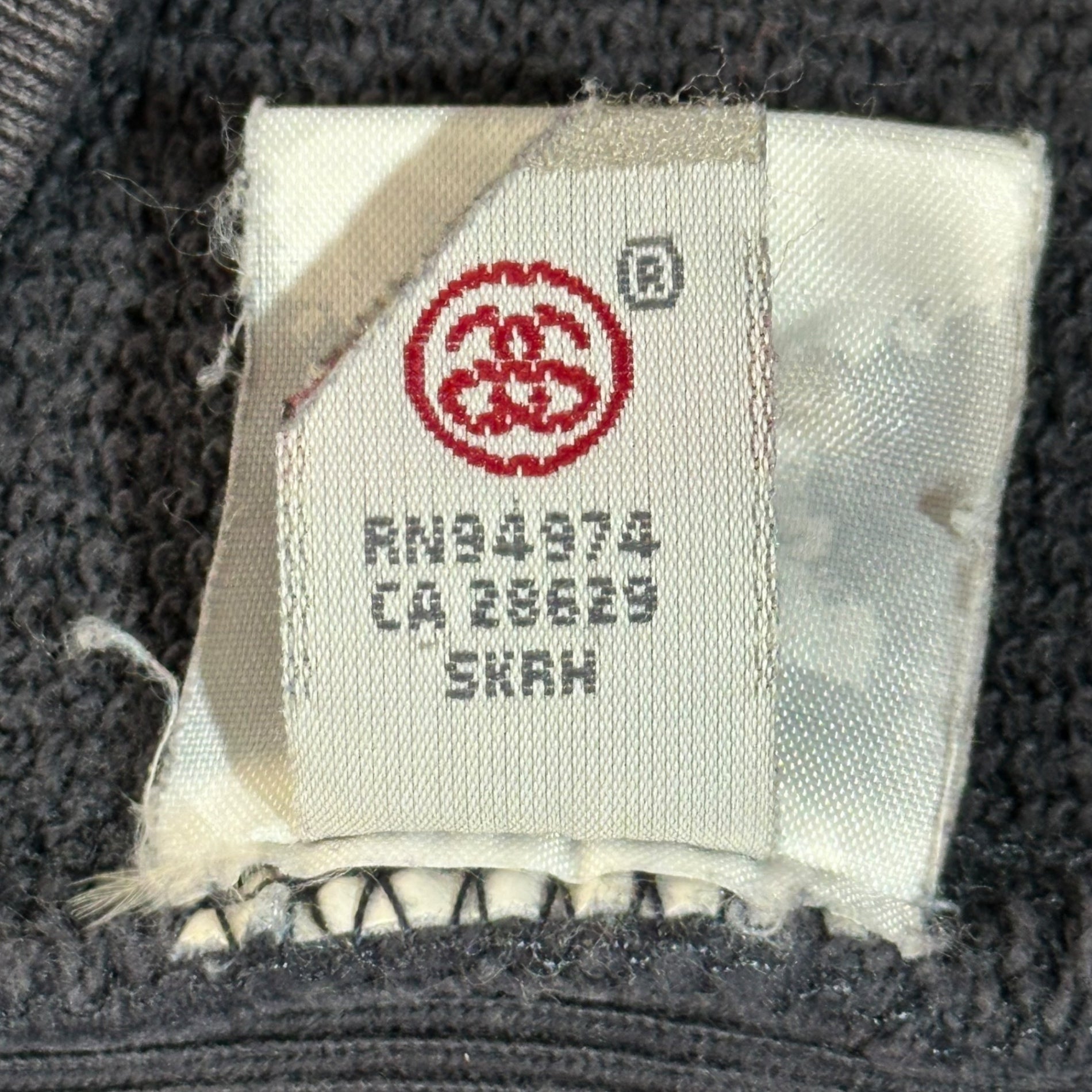 STUSSY(ステューシー) One Point Logo Faded Black Crew Neck Sweatshirt ワンポイント ロゴ フェードブラック クルーネック スウェット L ブラック