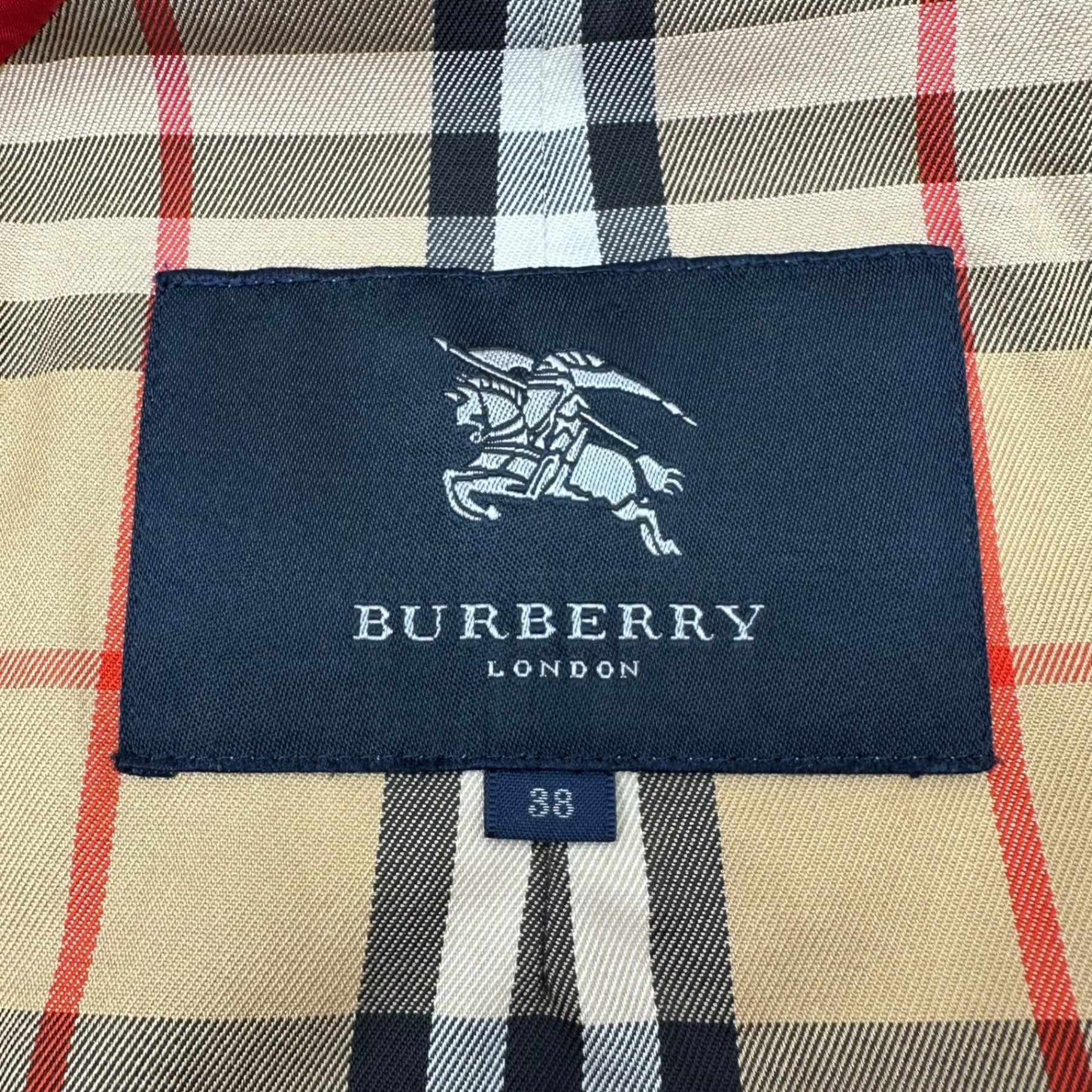 BURBERRY LONDON(バーバリーロンドン) Lined Nova Check Spring Half Coat 裏地 ノヴァ チェック スプリング ハーフ コート FRA48-012 38(M程度) レッド