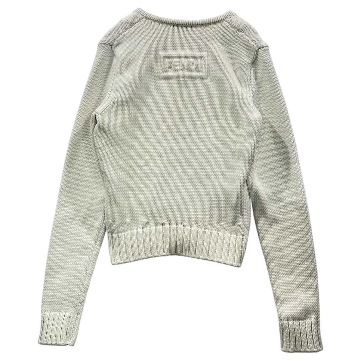 FENDI(フェンディ) 2021SS Fake-Pocket Short-Length Knit & Knit Pants Set-Up フェイク ポケット ショート レングス ニット ニット パンツ セット アップ 12CPF-20-2494 12CPF-20-2495 38 オフホワイト