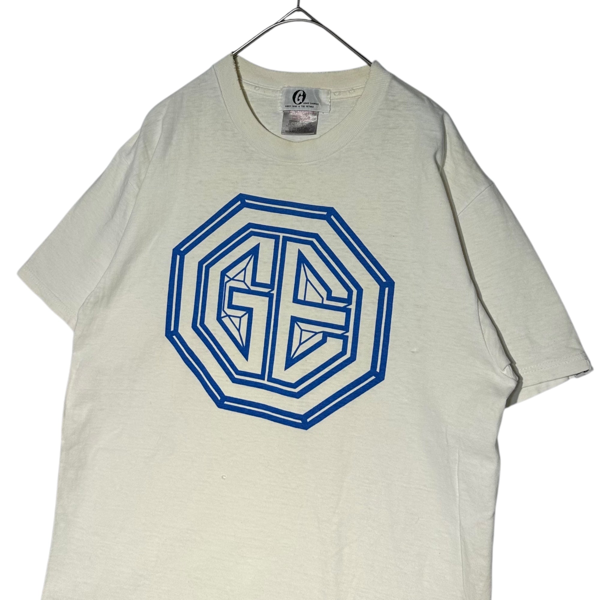 GOODENOUGH(グッドイナフ) 90's EMBLEM LOGO S/S TEE 90年代初期 ONEITAボディ エンブレムロゴ ショートスリーブTシャツ M ホワイト×ブルー