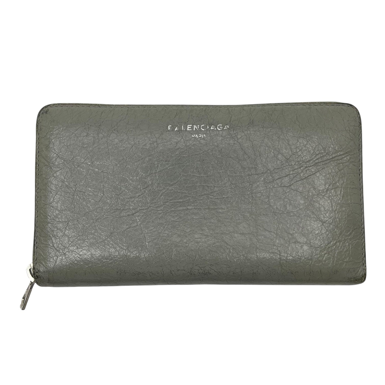 BALENCIAGA(バレンシアガ) round zip long wallet ラウンドジップ 長財布 グレー