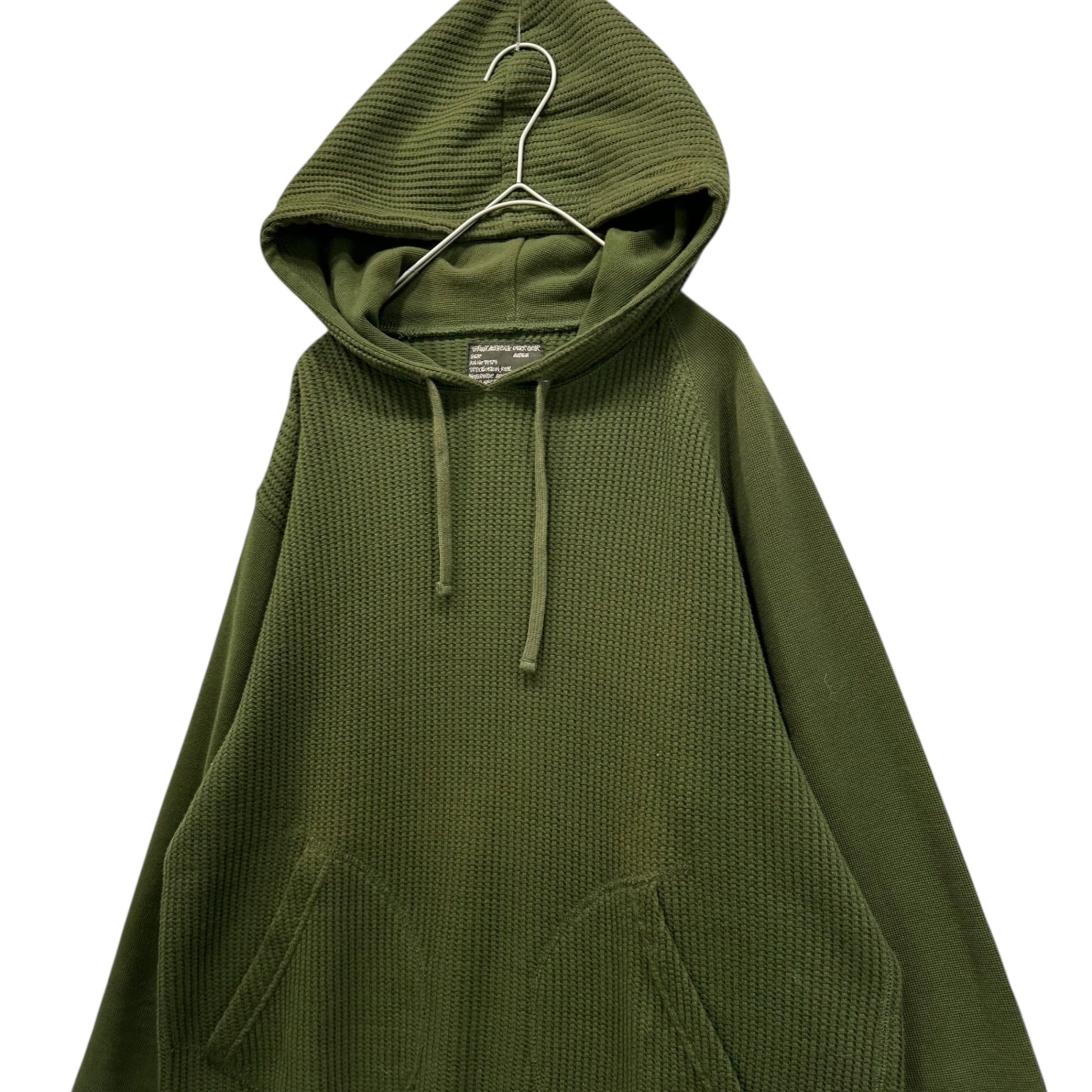 STUSSY(ステューシー) AUTHENTIC OUTER GEAR Waffle Pullover Hoodie ワッフル プルオーバー パーカー M オリーブ