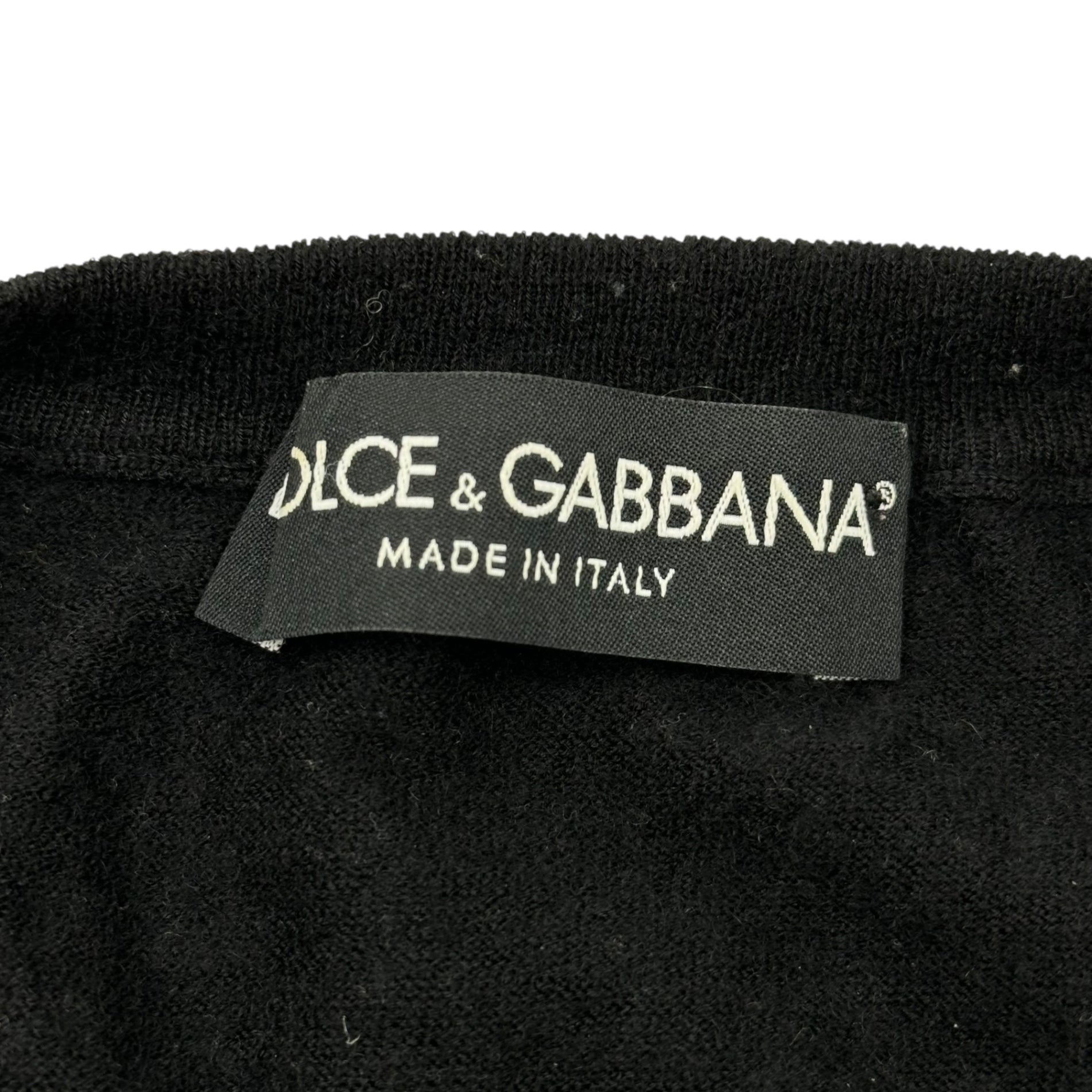 DOLCE&GABBANA(ドルチェ&ガッバーナドルガバ) V-Neck Cashmere Knit Vネック カシミヤ ニット F4375K/F44TL 46(S) ブラック