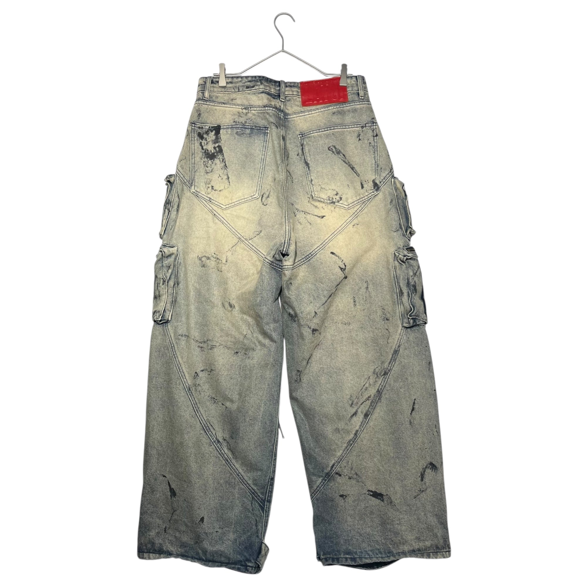 ATELIER LATUI(アトリエラトゥイ) ASSylum*69 JEANS LIMITED EDITION デストロイ加工 カーゴ バギー デニム パンツ L インディゴ ベトナム発気鋭ブランド ワイド ダメージ