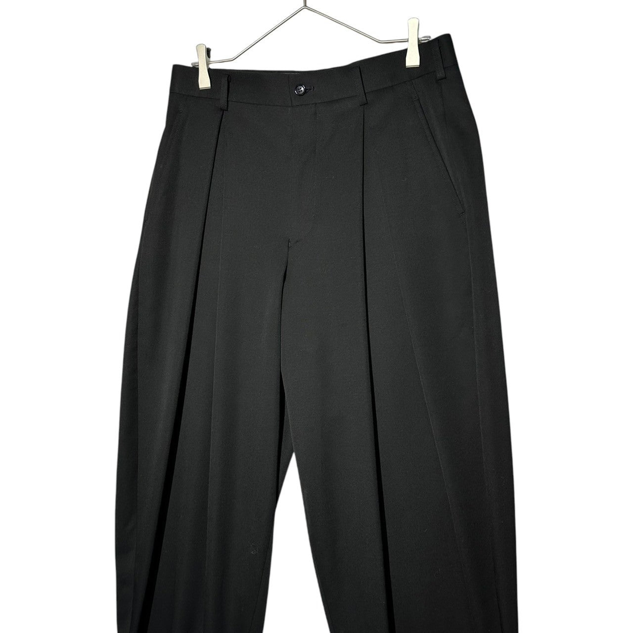 COMME des GARCONS HOMME PLUS(コムデギャルソンオムプリュス) 21AW DARKROOM期 Wool Gabardine Tuck Balloon Wide Pants ダークルーム期 ウール ギャバジン タック バルーン ワイド パンツ PH-P040 S ブラック AD2021