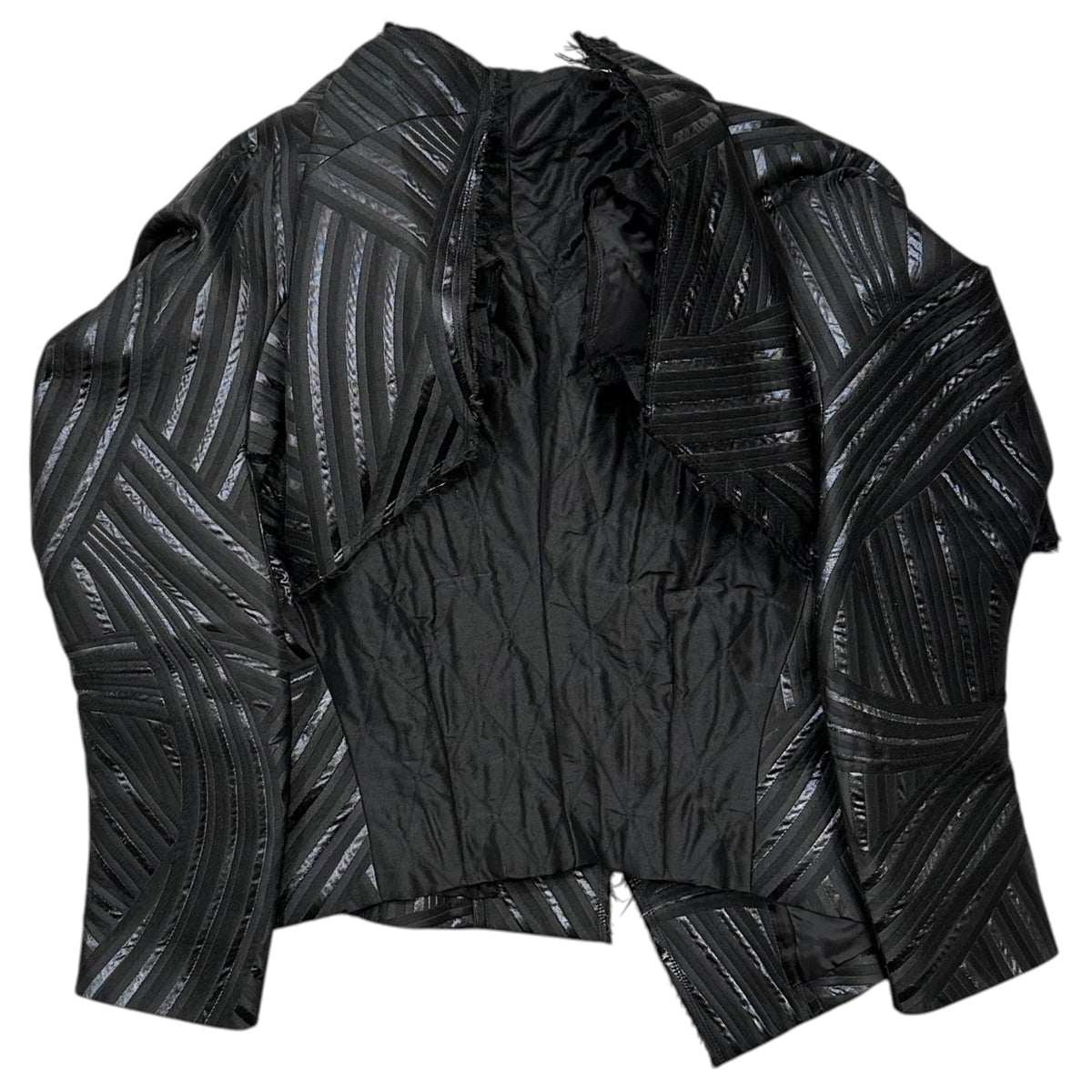 COMME des GARCONS(コムデギャルソン) 2026SS Faux-Leather Mixed Deconstructed Jacket 合皮 ミックス 変形 ジャケット GQ-J011 XS ブラック AD2025 コレクションアイテム