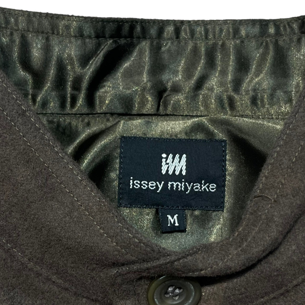 ISSEY MIYAKE(イッセイミヤケ) 80's ~ 90's Heavyweight cotton band collar flannel shirt ヘビー ウェイト バンドカラー コットン フランネル シャツ ハミルトン社製 I61733-B M ブラウン イッセイミヤケ