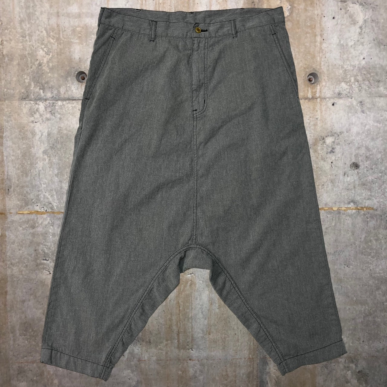 COMME des GARCONS HOMME PLUS(コムデギャルソンオムプリュス) 15SS polyester cotton product dyeing super sarouel pants/ポリエステルコットン製品染めスーパーサルエルパンツ/ペンギンパンツ PO-P104 SIZE XS グレー AD2014 平和の軍隊
