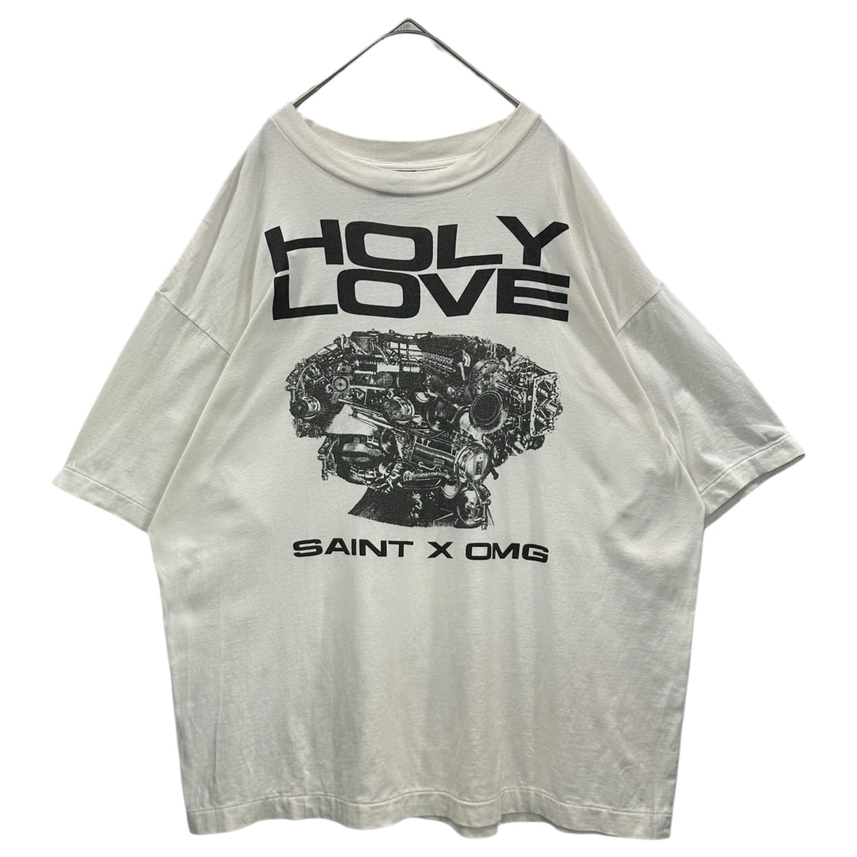 SAINT MICHAEL(セントマイケル) 2026SS HOLY LOVE KK_SS T-SHIRT 河村康輔 ヴィンテージ加工 Tシャツ SM-MK8-0000-C08 XL ホワイト