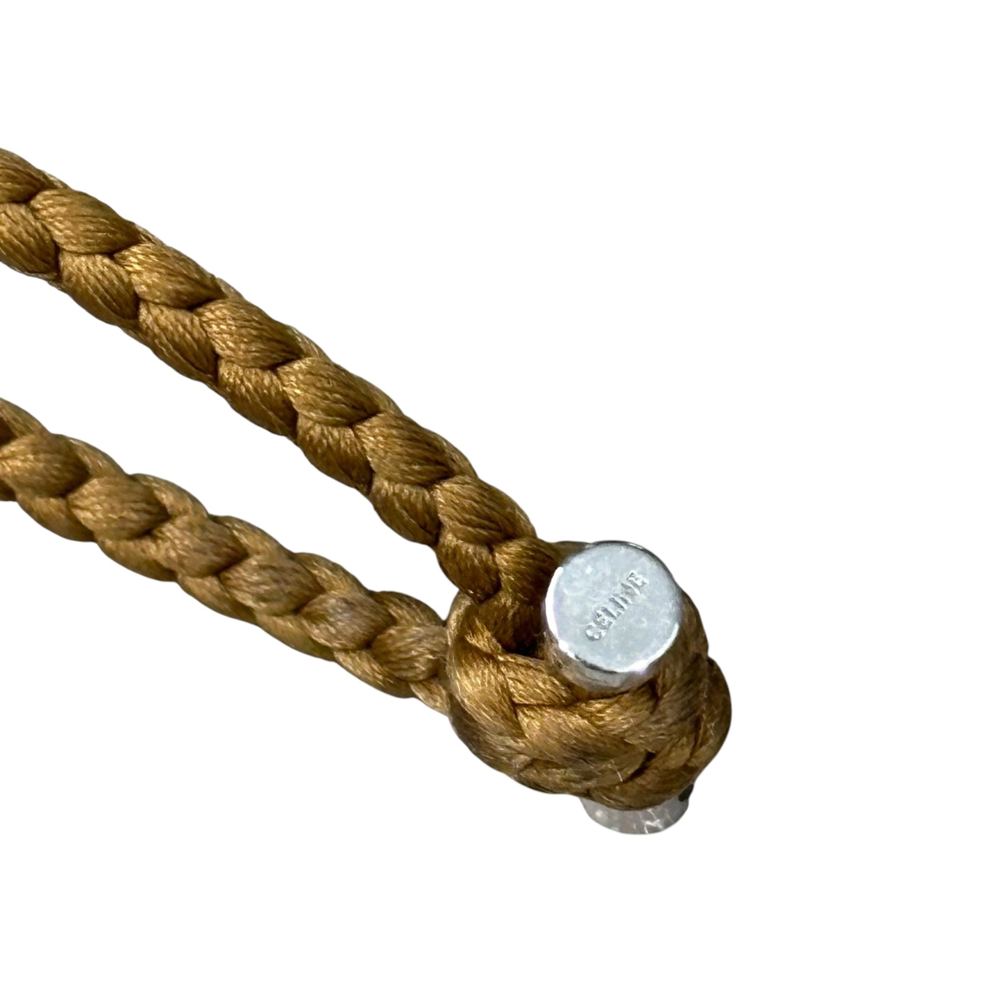 CELINE(セリーヌ) 2023SS TORIMPHE BEACH BRACELET トリオンフ ビーチ ブレスレット 4672362 ブラウン×シルバー シルク