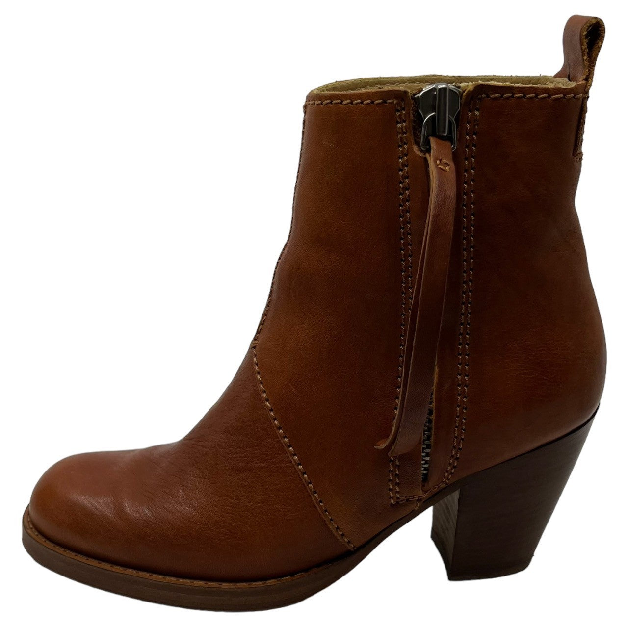 Acne(アクネ) western heel boots ウエスタン ヒール ブーツ 37(23.5~24cm程度) ブラウン ショート レザー