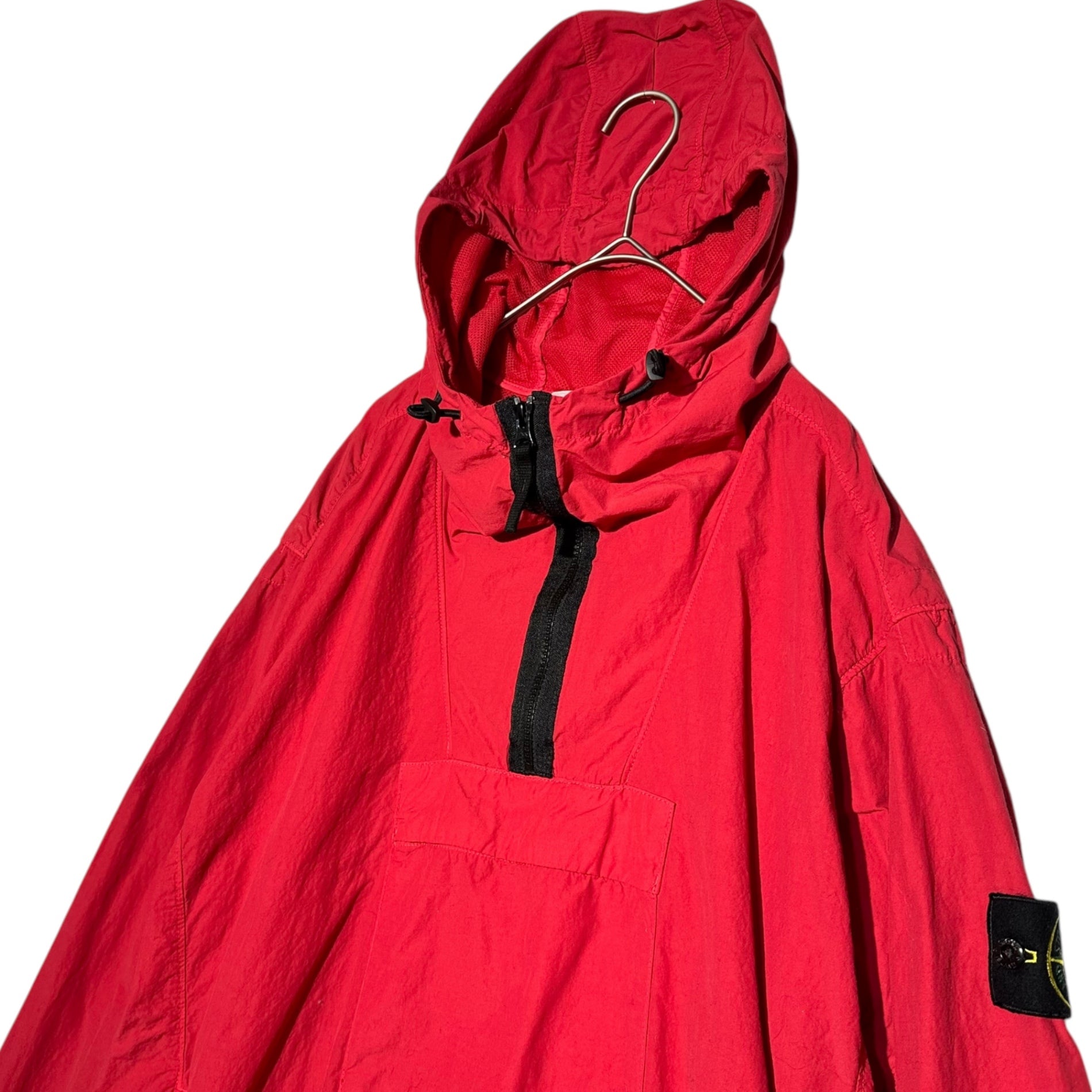 STONE ISLAND(ストーンアイランド) 22AW Smock Pocket Hooded Overshirt スモック ポケット フーデッド オーバー シャツ 771510403 L レッド アノラック パーカー ジャケット