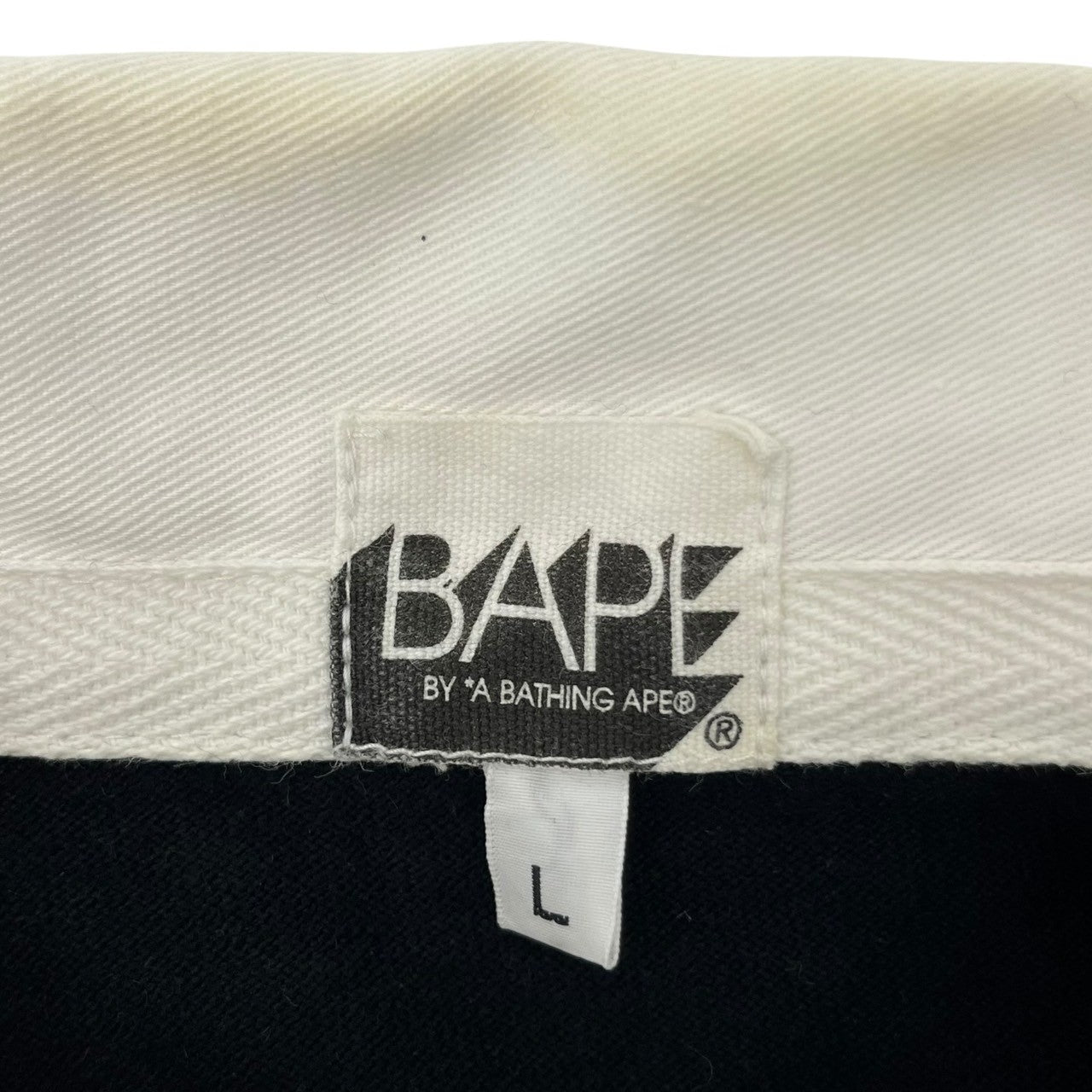 BAPE BY A BATHING APE(ベイプ バイ アベイシングエイプ) 00's Multi-color switching one-point logo polo shirt マルチカラー 切替 ワンポイントロゴ ポロシャツ L マルチカラー ボーダー