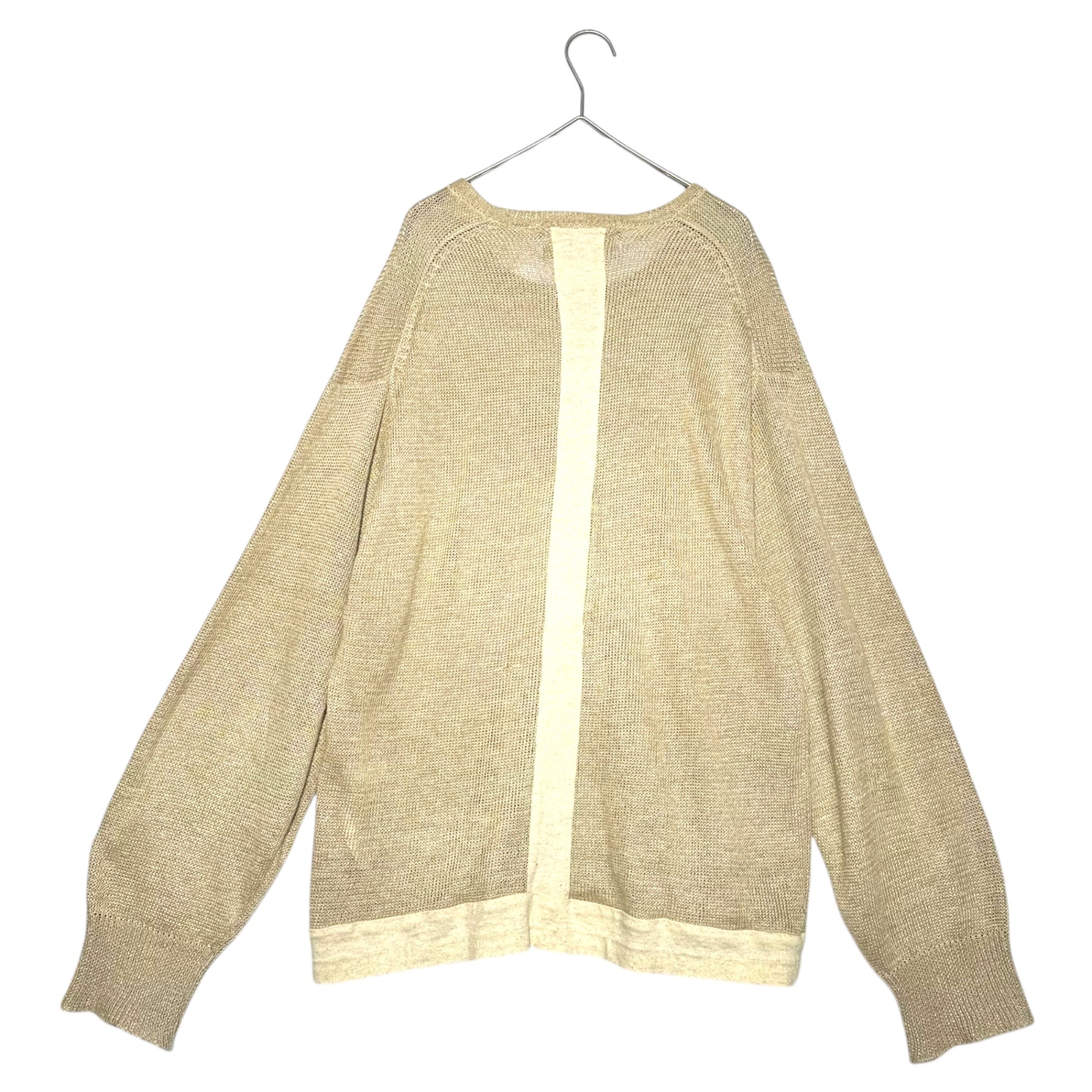 COMME des GARCONS HOMME(コムデギャルソンオム) 90'sバックラインリネンニットプルオーバー HN-100190 表記なし(M~L程度) ベージュ AD1994 田中オム