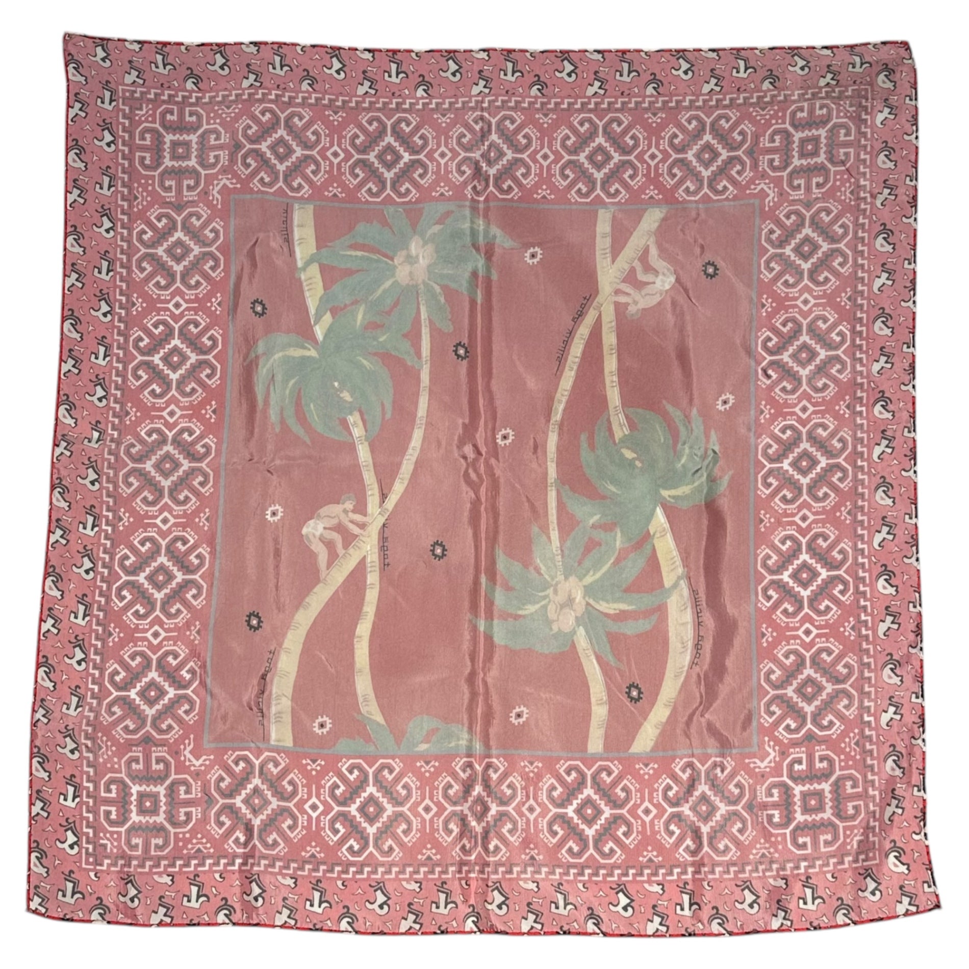 TOGA VIRILIS(トーガビリリース) Palm tree print scarf ヤシの木 プリント スカーフ レッド