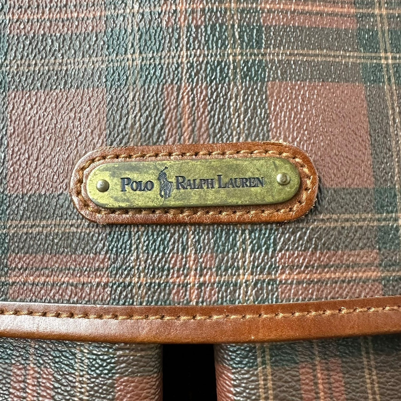 POLO RALPH LAUREN(ポロラルフローレン) 90’s Tartan Check Shoulder Bag タータン チェック ショルダー バッグ ブラウン×ブラウン クロスボディ メッセンジャー 90年代 ヴィンテージ 古着