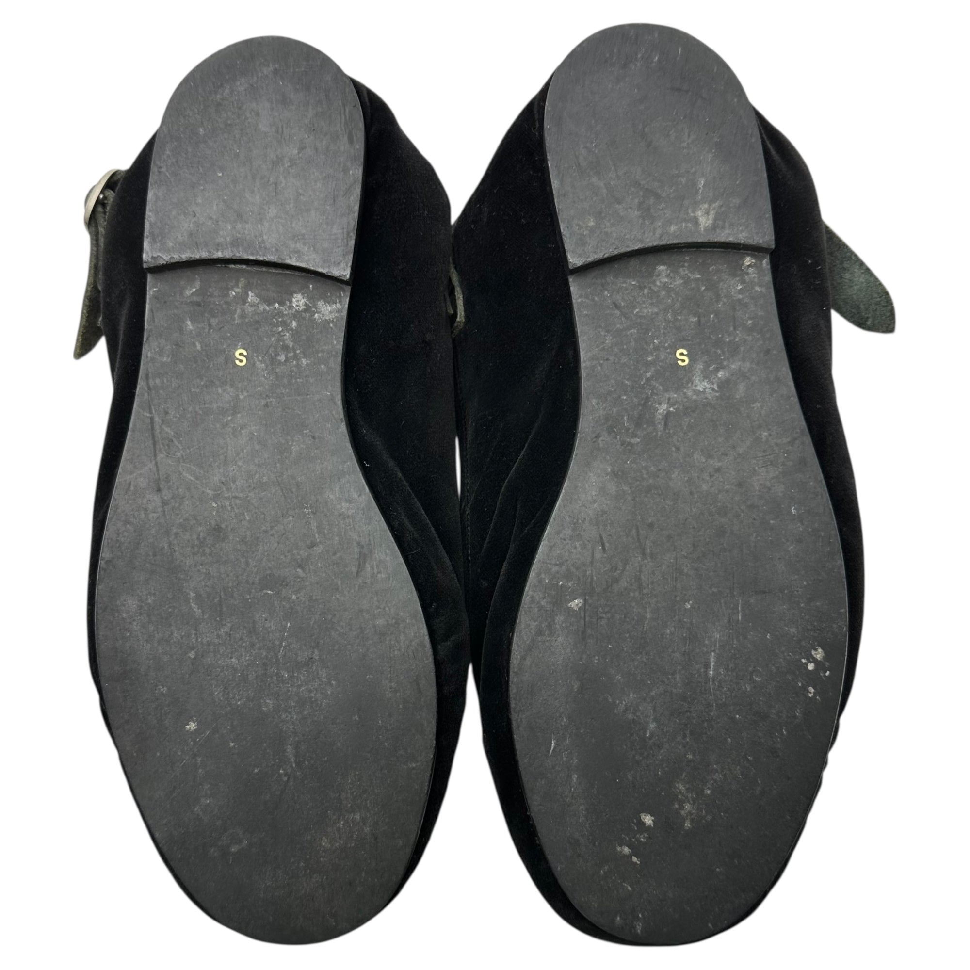 tricot COMME des GARCONS(トリココムデギャルソン) Velour Leather Strap Flat Shoes ベロア レザー ストラップ フラット シューズ S(23cm~23.5cm程度) ブラック パンプス