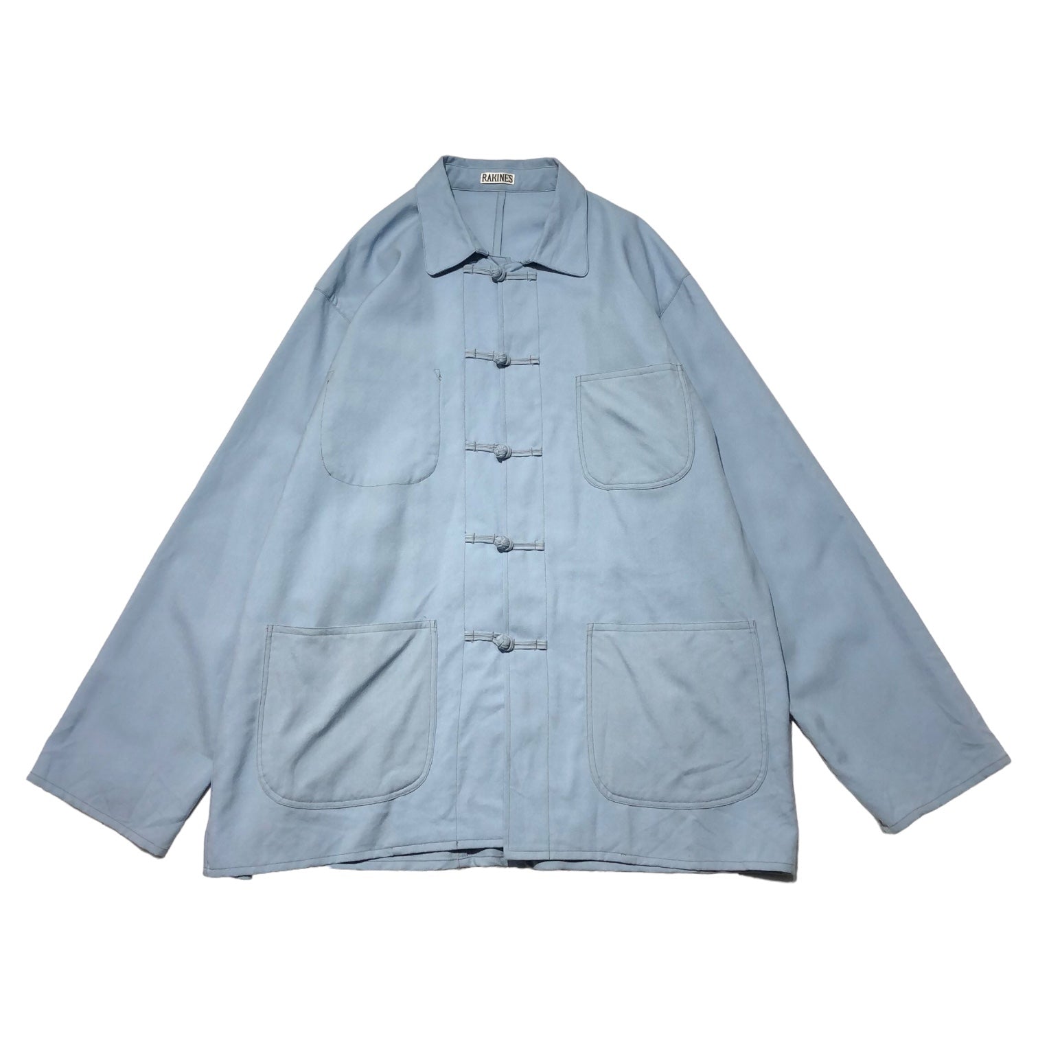 RAKINES(ラキネス) 21SS French China Blouson フレンチ チャイナ シャツ ブルゾン 05A21HN054B 2(M程度) スカイブルー 長袖 シャツ ワーク