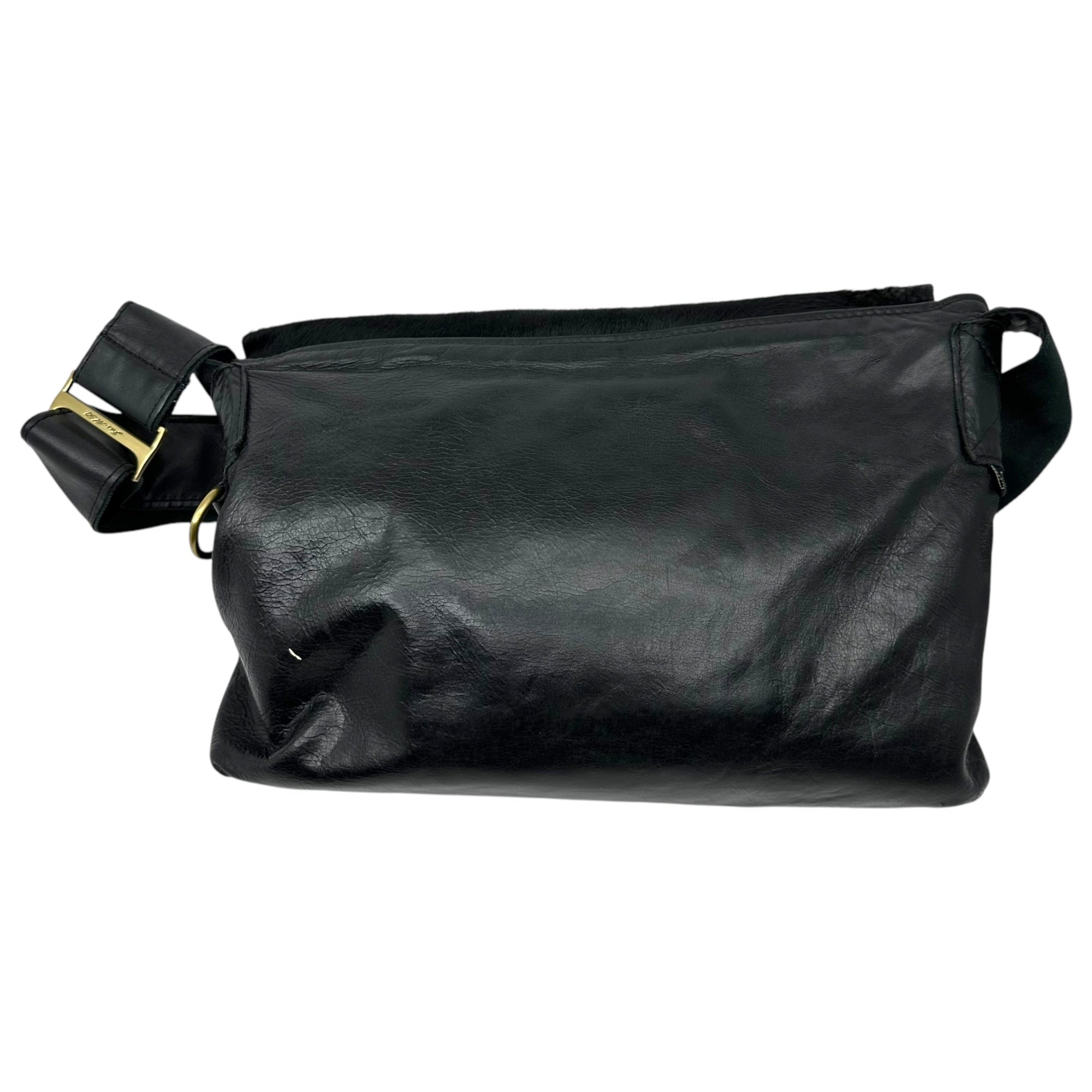 JAS-M.B.(ジャスエムビー)England made Haraco leather messenger bag イングランド製 ハラコ レザー メッセンジャー バッグ ブラック