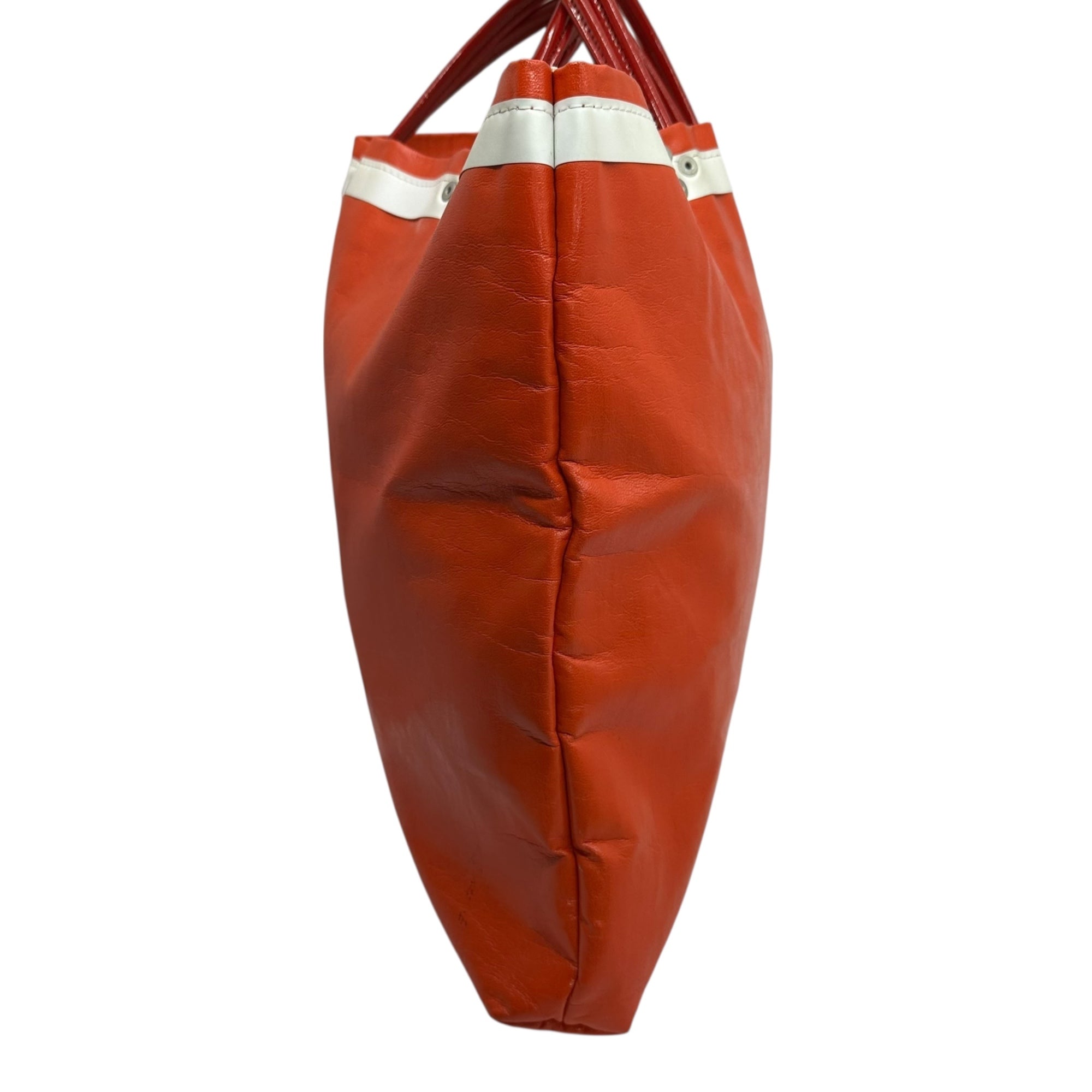 tricot COMME des GARCONS(トリココムデギャルソン) 4 Handle Eco Leather Tote Bag エコ レザー トート バッグ TG-K 202 オレンジ×ホワイト