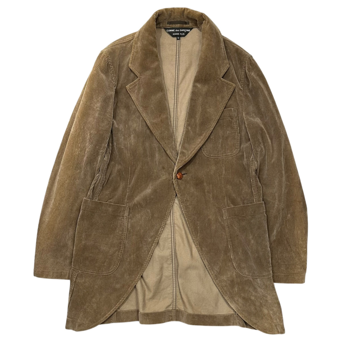 COMME des GARCONS HOMME PLUS(コムデギャルソンオムプリュス) 2004AW Walnut-Button Corduroy Long Jacket 胡桃ボタン コーデュロイ ロング ジャケット PN-J020 M ブラウン AD2004 00s アーカイブ
