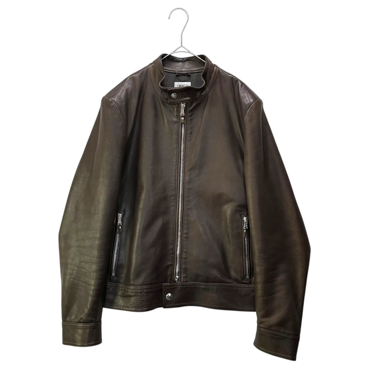 EMMETI(エンメティ) Lambskin Single-Breasted Leather Rider Jacket 