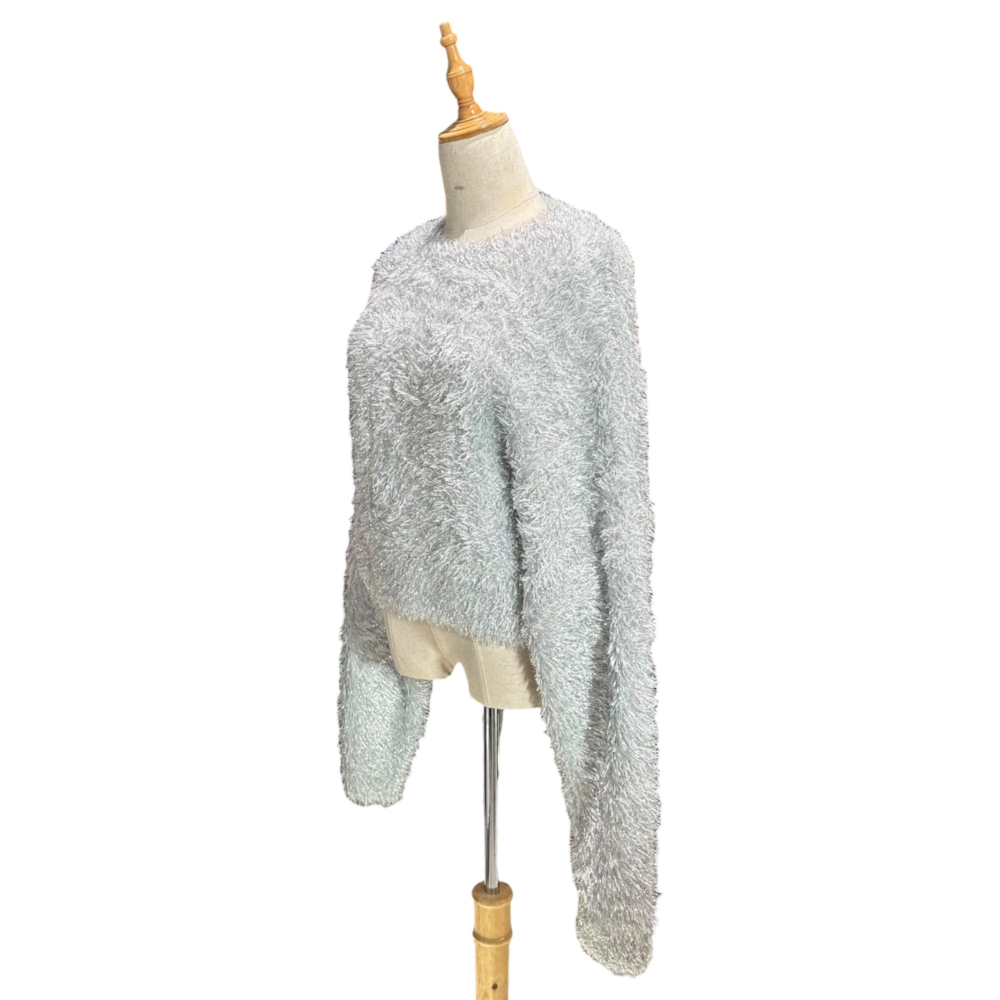noir kei ninomiya(ノワールケイニノミヤ) 25AW Ester Lame Knit エステル ラメ ニット 3P-N001 S シルバー AD2025 コムデギャルソン