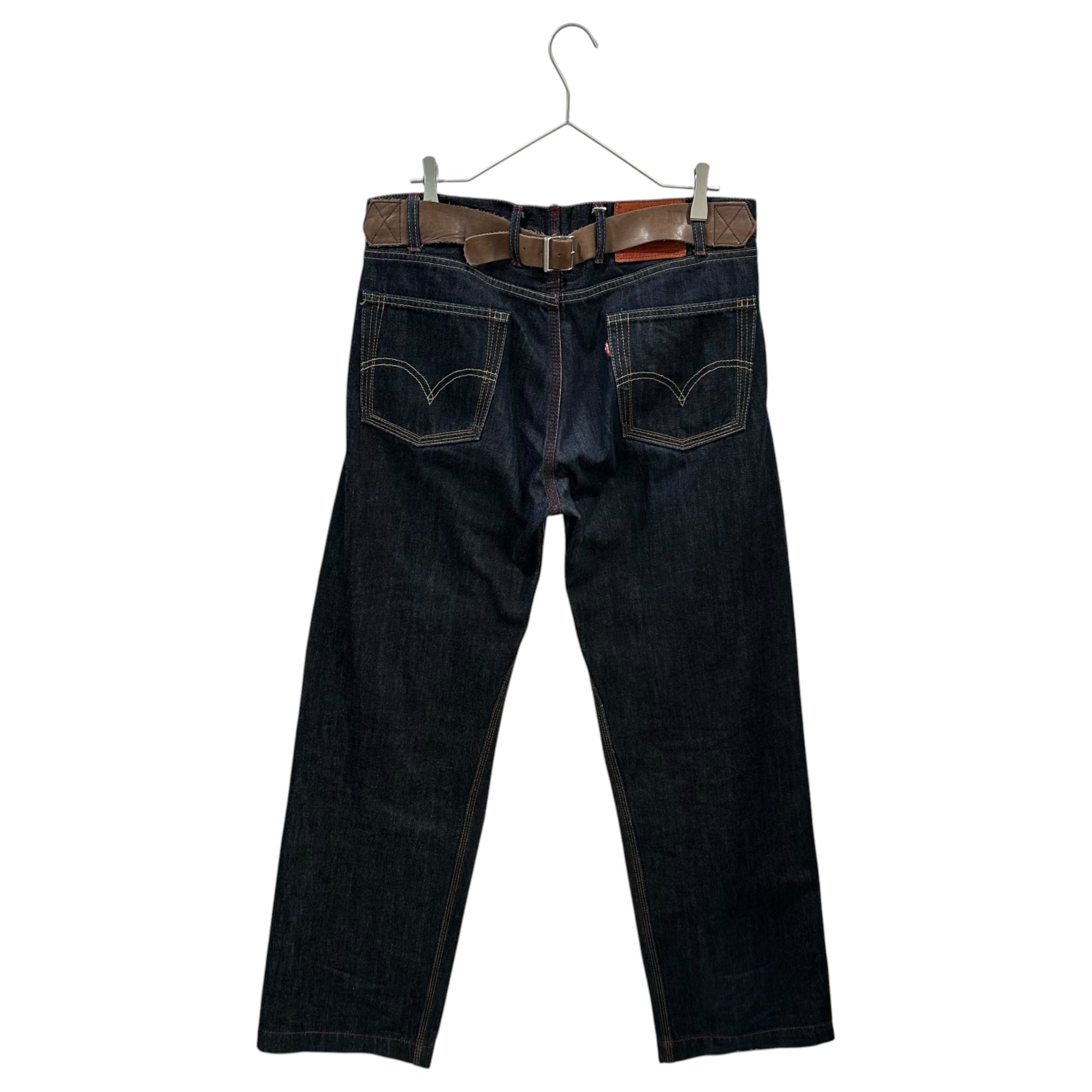 COMME des GARCONS JUNYA WATANABE MAN×Levi's(コムデギャルソンジュンヤワタナベマン×リーバイス) 08AW 503 W-Name Cotton Cinch back Denim Pants Wネーム 綿 シンチバック デニム パンツ WB-P202 S インディゴ AD2008