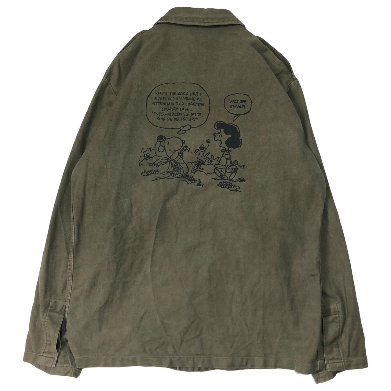 MARQUARDT SCHULZ(マーカートシュルツ) OLD CUSTUM FATIGUE JACKET オールド カスタム ファティーグ ジャケット ミリタリー スヌーピー SIZE M程度 カーキ ドイツ軍