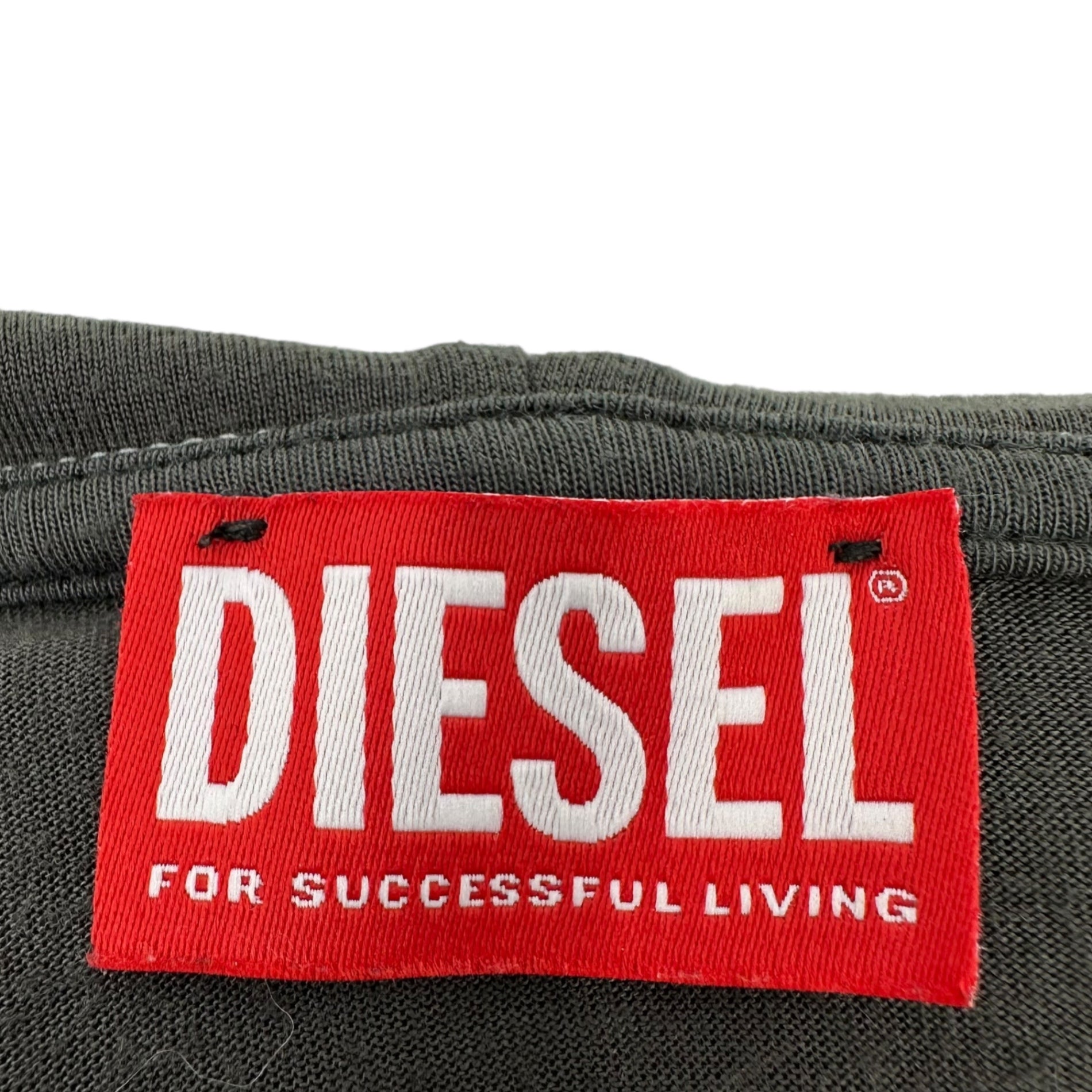 DIESEL(ディーゼル) 24AW T-AGO Destroyed hooded top in layered jersey デストロイ パーカー M グレー カットーソー 薄手