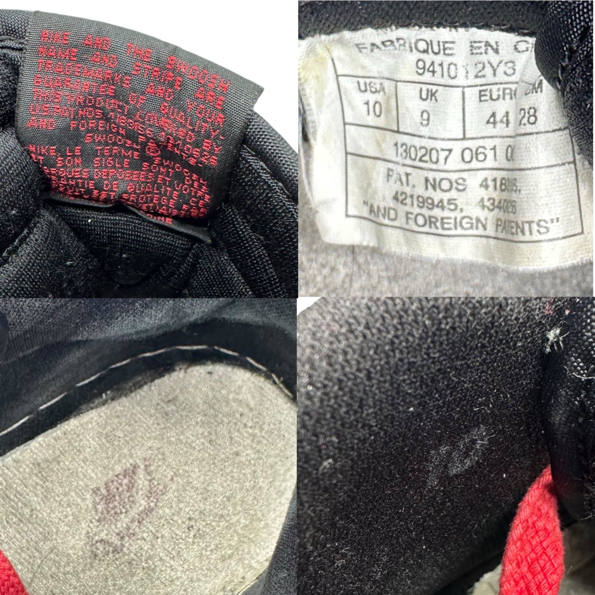 NIKE(ナイキ) 1994 AIR JORDAN 1 BRED エアジョーダン 1 ブレッド 130207-061 US10(28cm程度) ブラック×レッド 94年復刻 スニーカー