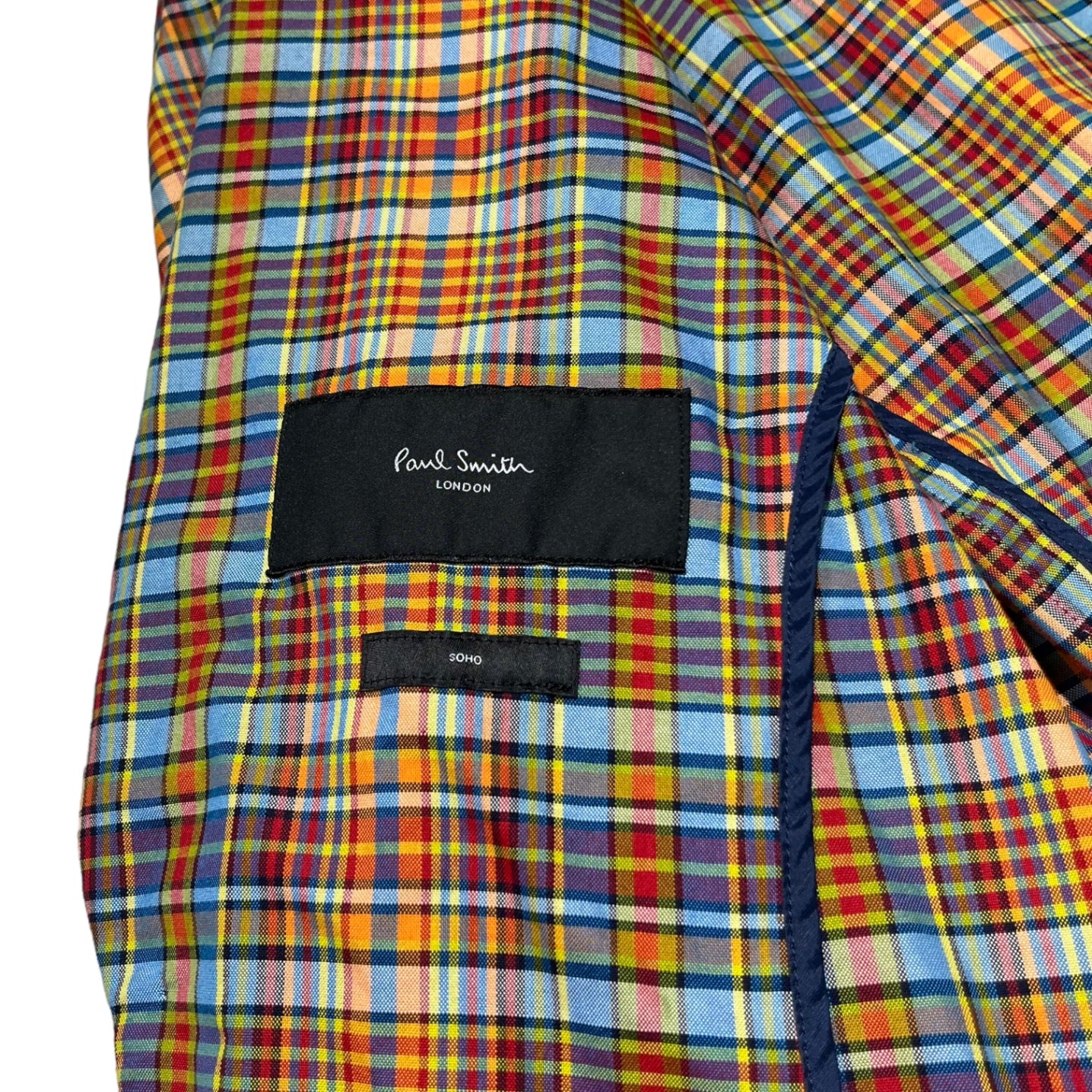 PAUL SMITH LONDON(ポールスミス ロンドン) 15SS plaid encon jacket チェック柄 アンコン ジャケット テーラード PL-IS-74542 L レッド×ブルー