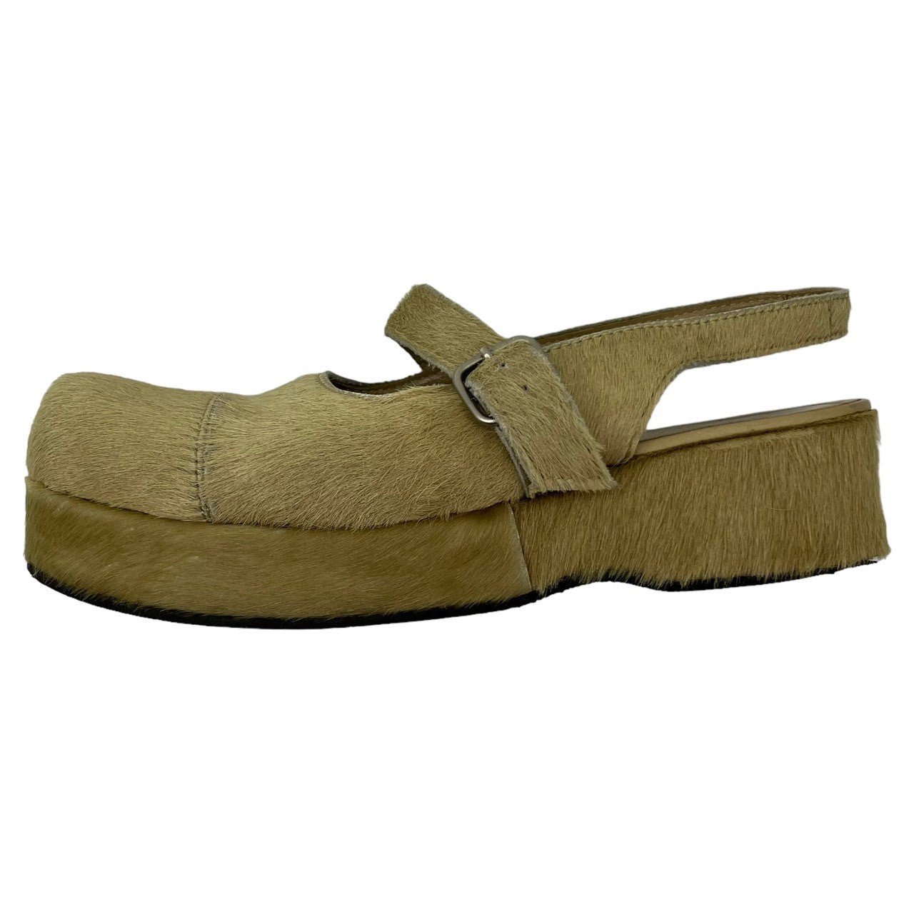 tricot COMME des GARCONS(トリココムデギャルソン) Harako sabo sandals ハラコ サボ サンダル SIZE 25.0程度(メンズ着用可能) アイボリー スレ、使用感、キズ有