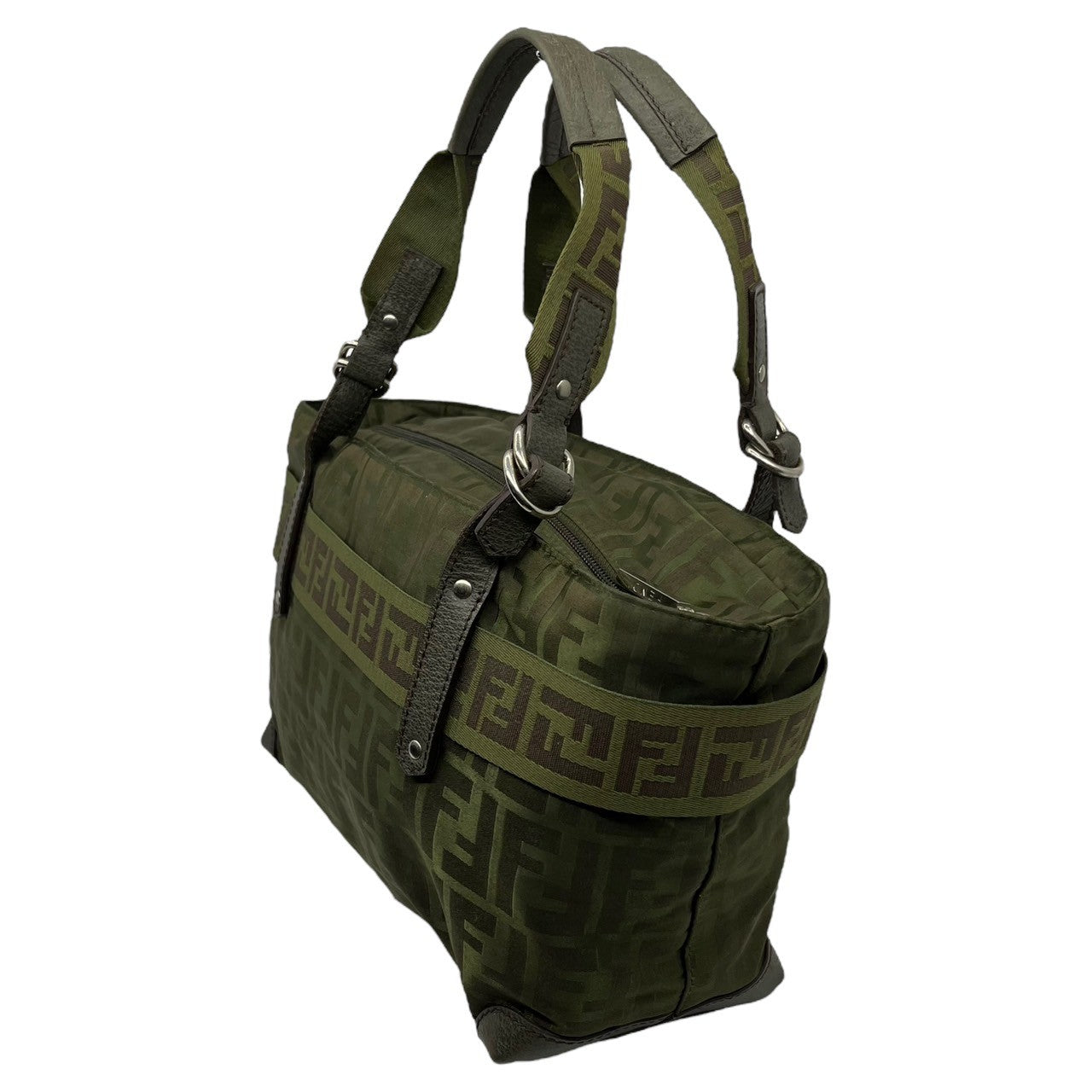 FENDI(フェンディ) belt design zucca pattern handbag ベルト デザイン ズッカ 柄 ハンド バッグ 2384-8BH143-RG5-059 モス グリーン OLD FENDI