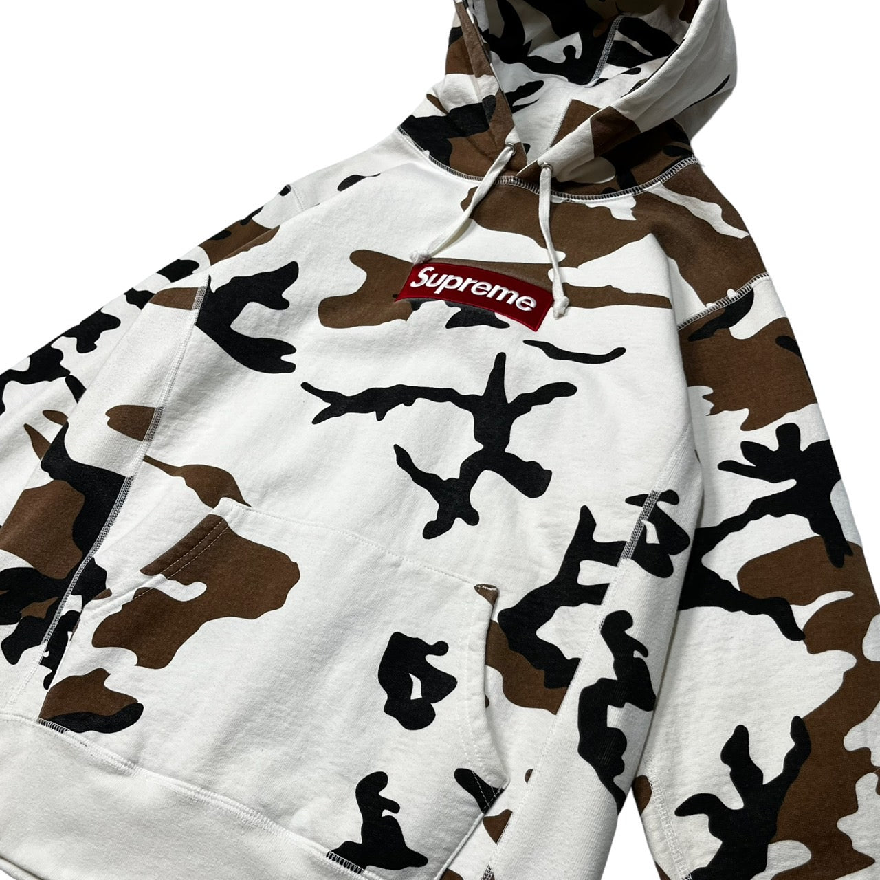 SUPREME(シュプリーム) 16AW Box Logo Hooded Sweatshirt ボックスロゴ カモフラ フーディー パーカー スウェット シャツ SIZE M ホワイト×ブラウン×ブラック カモフラ 有限会社ワングラム 16FW