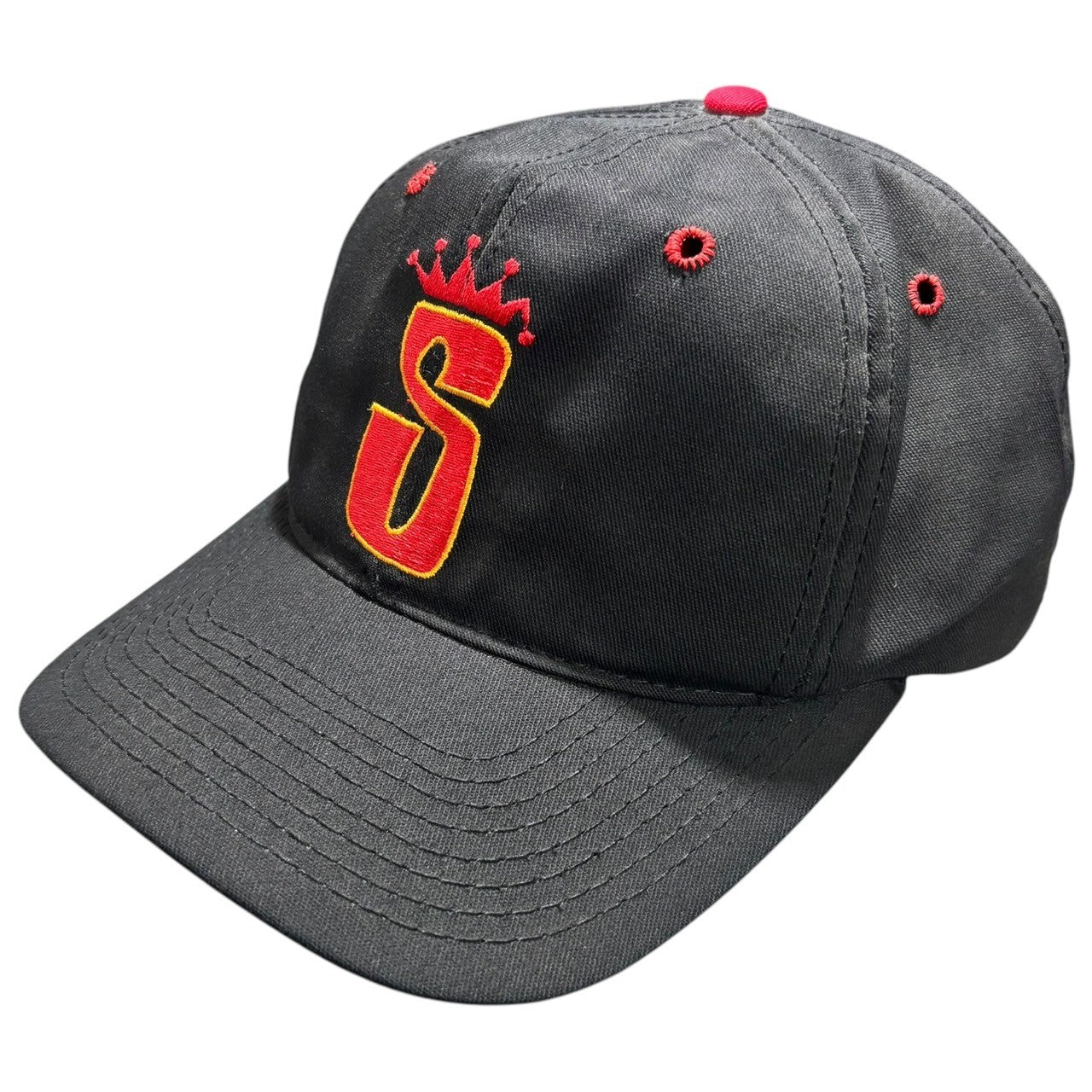 STUSSY(ステューシー) 80's Crown S Logo Embroidery Snapback Cap クラウン S ロゴ 刺繍 スナップバック キャップ ブラック 80年代 ヴィンテージ USA製