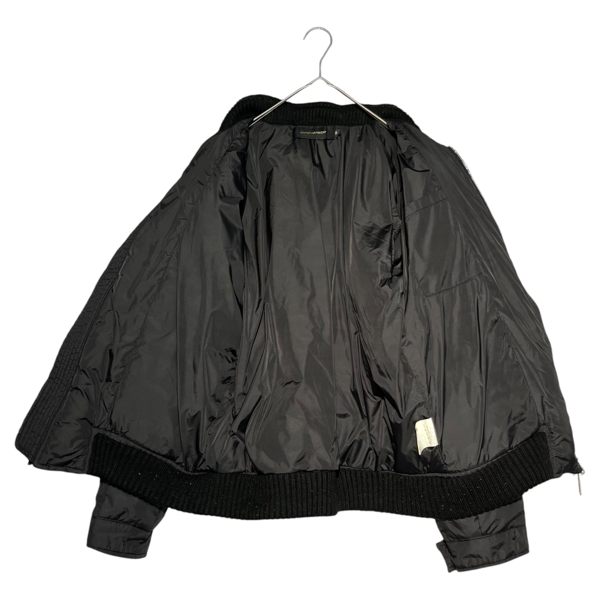 DSQUARED2(ディースクエアード) 00's 8 pocket down bomber jacket 8ポケット ダウン ボンバー ジャケット バイカー 46(M程度) ブラック Y2K テック アーカイブ