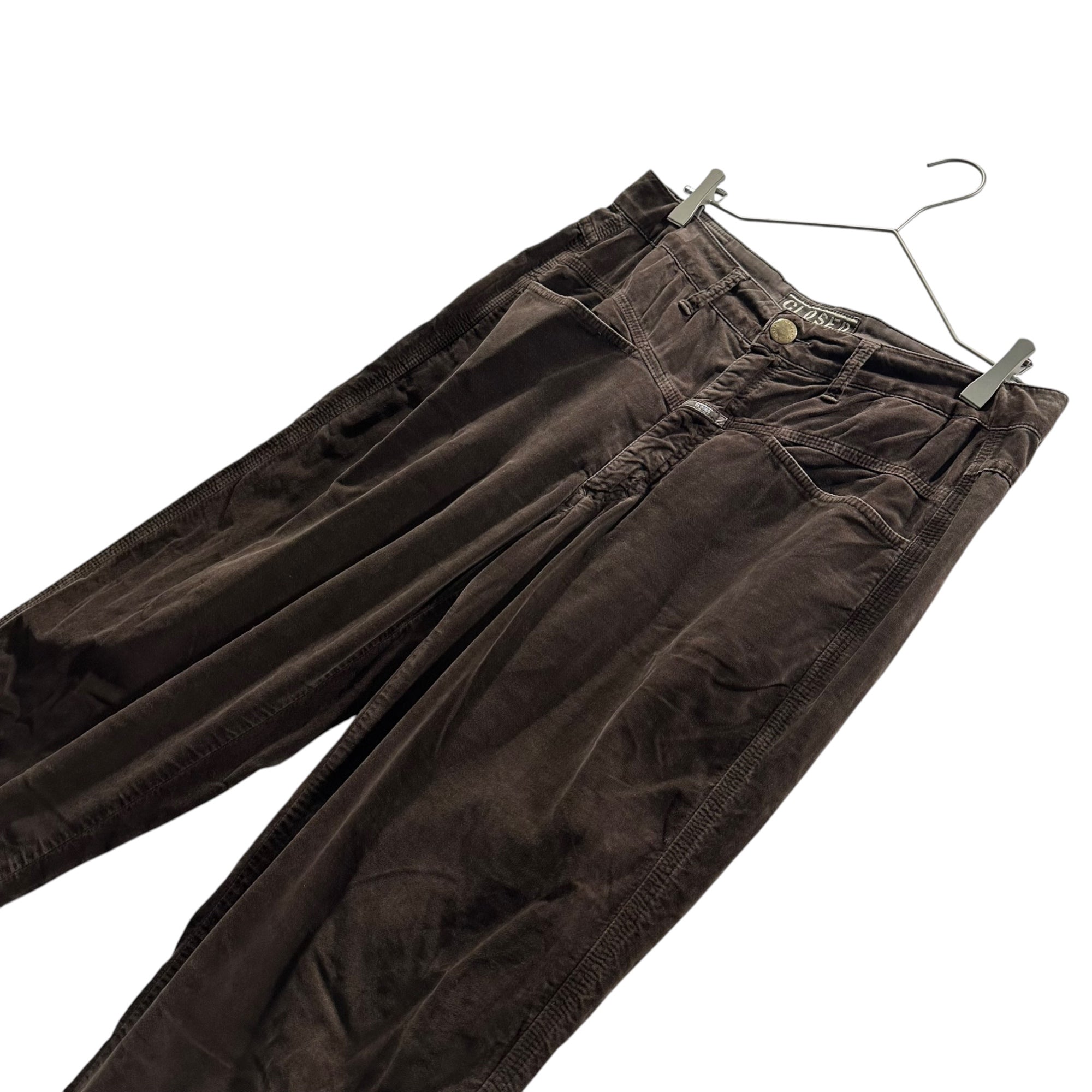 CLOSED(クローズド) 1980's Pedal Pusher Velour Pants ペダル プッシャー ベロア パンツ C88002 39M30 48(M) ブラウン Xポケット マリテ・バシェレリー/フランソワ・ジルボー 創設ブランド
