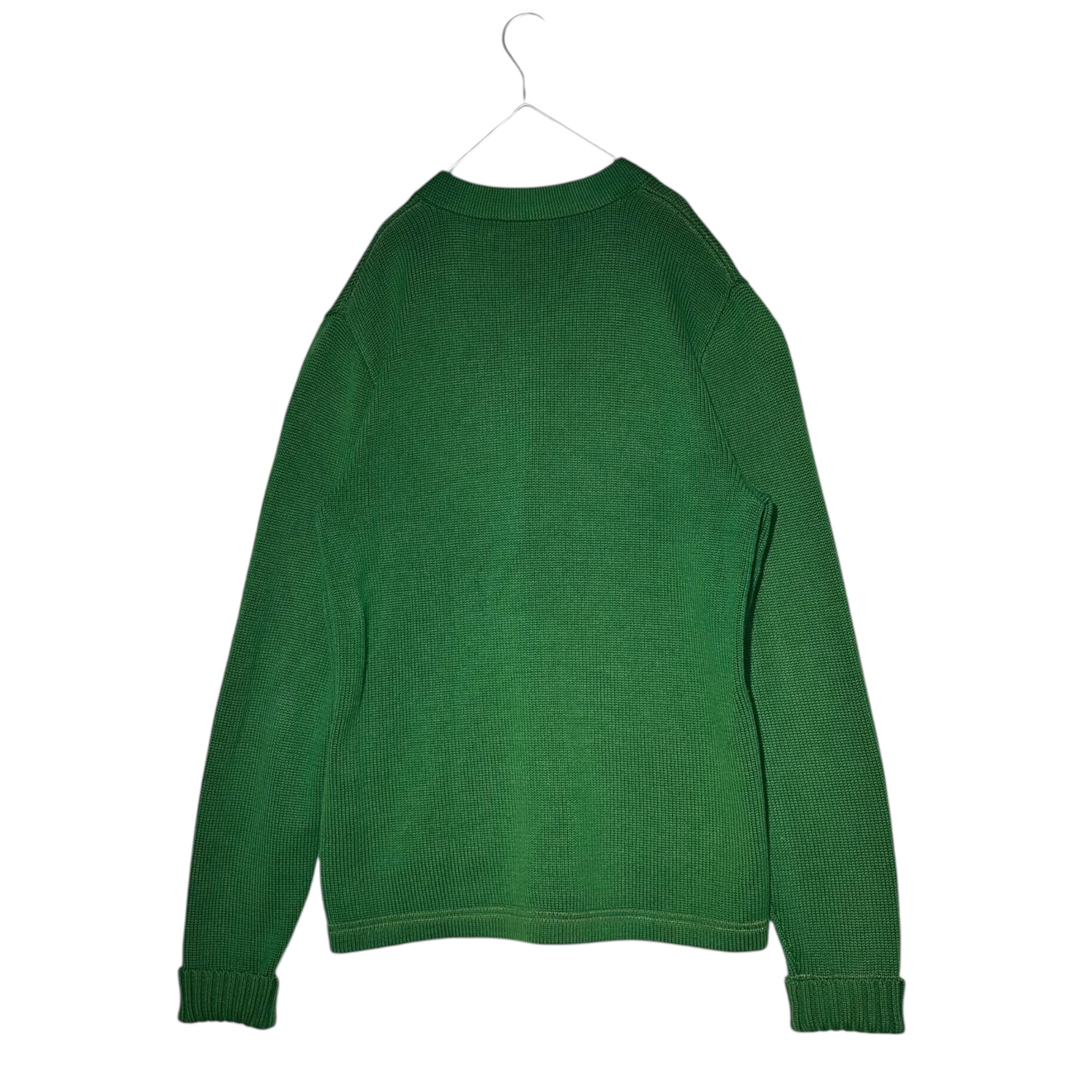 RALPH LAUREN RUGBY(ラルフローレンラグビー) College badge cotton cardigan カレッジ ワッペン コットン ニット カーディガン M グリーン