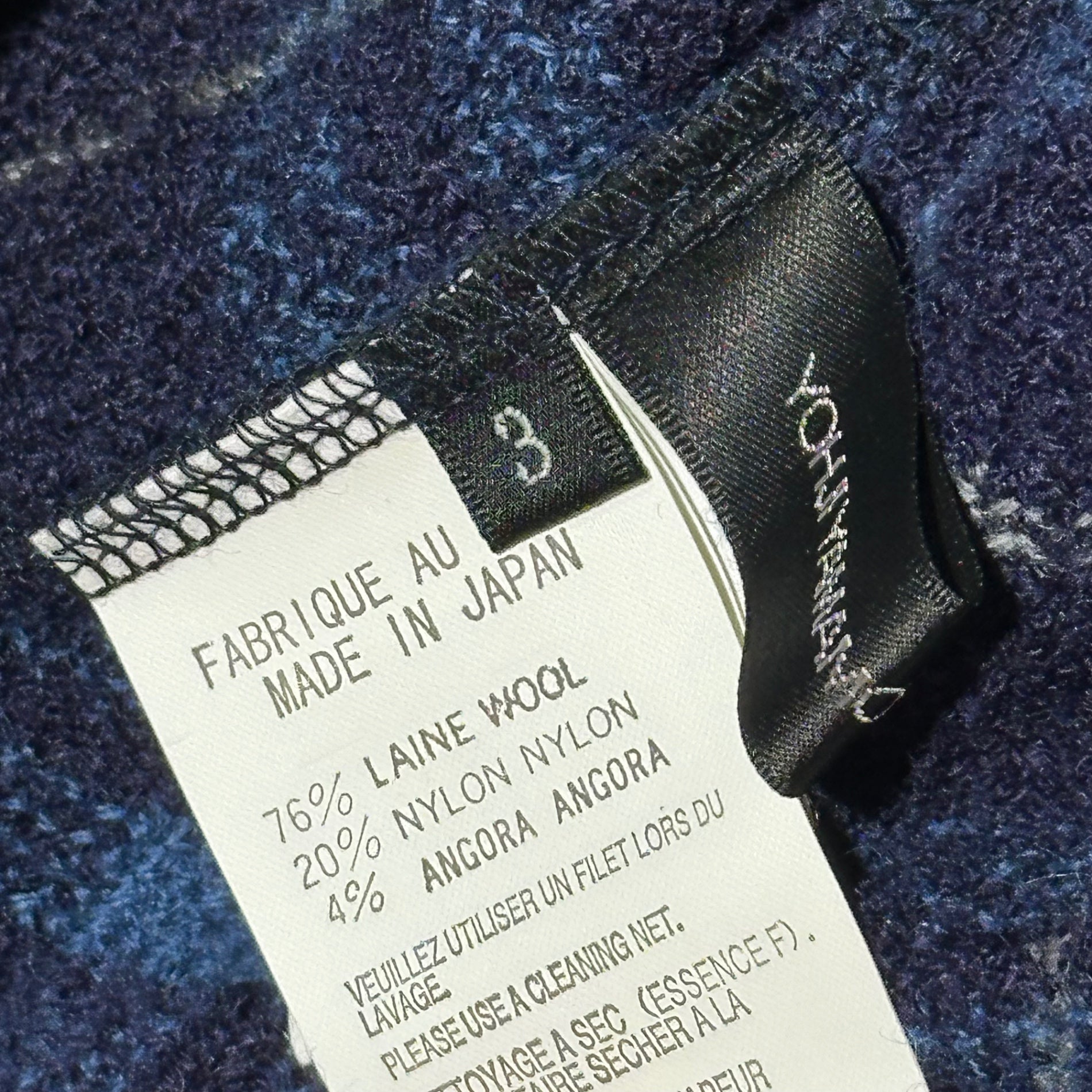 YOHJI YAMAMOTO+NOIR(ヨウジヤマモトプリュスノアール) Wool Angora Buttonless Jacket ウール アンゴラ ボタンレス ジャケット NN-T39-934 3 パープル×ブルー