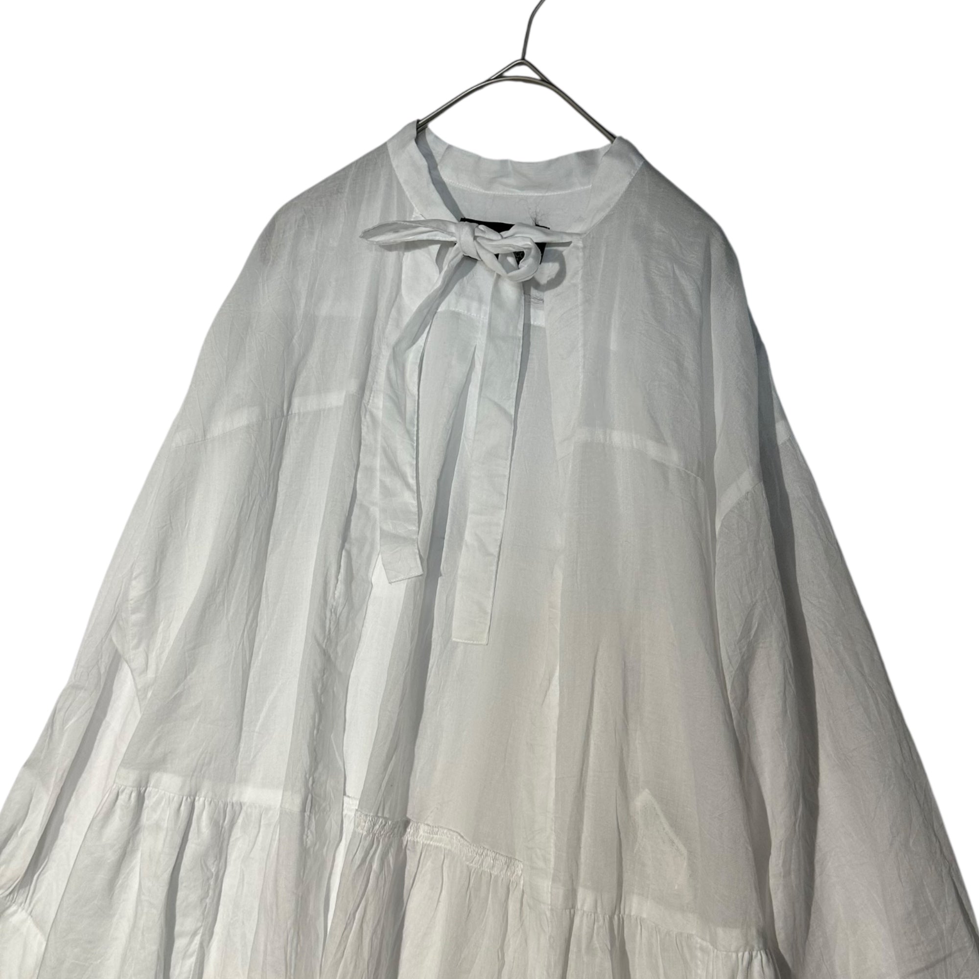 tricot COMME des GARCONS(トリココムデギャルソン) 10SS Cotton L/S Gown Dress コットン 長袖 ガウン ワンピース TE-O030 S ホワイト AD2009