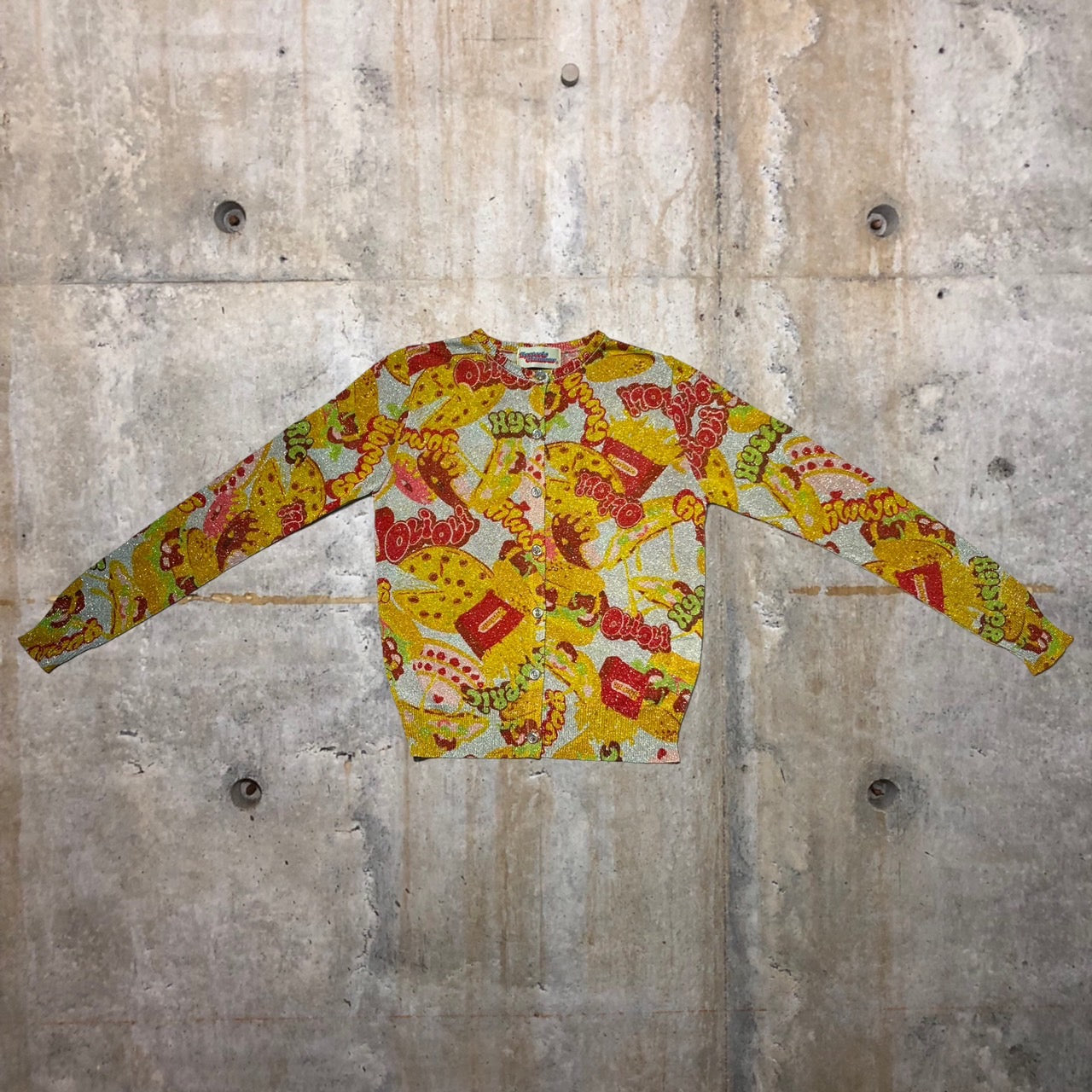 HYSTERIC GLAMOUR(ヒステリックグラマー) 90's グラフィックラメカーディガン/ニットカーディガン 2ND-2710 FREE ミックス Y2K 00’s