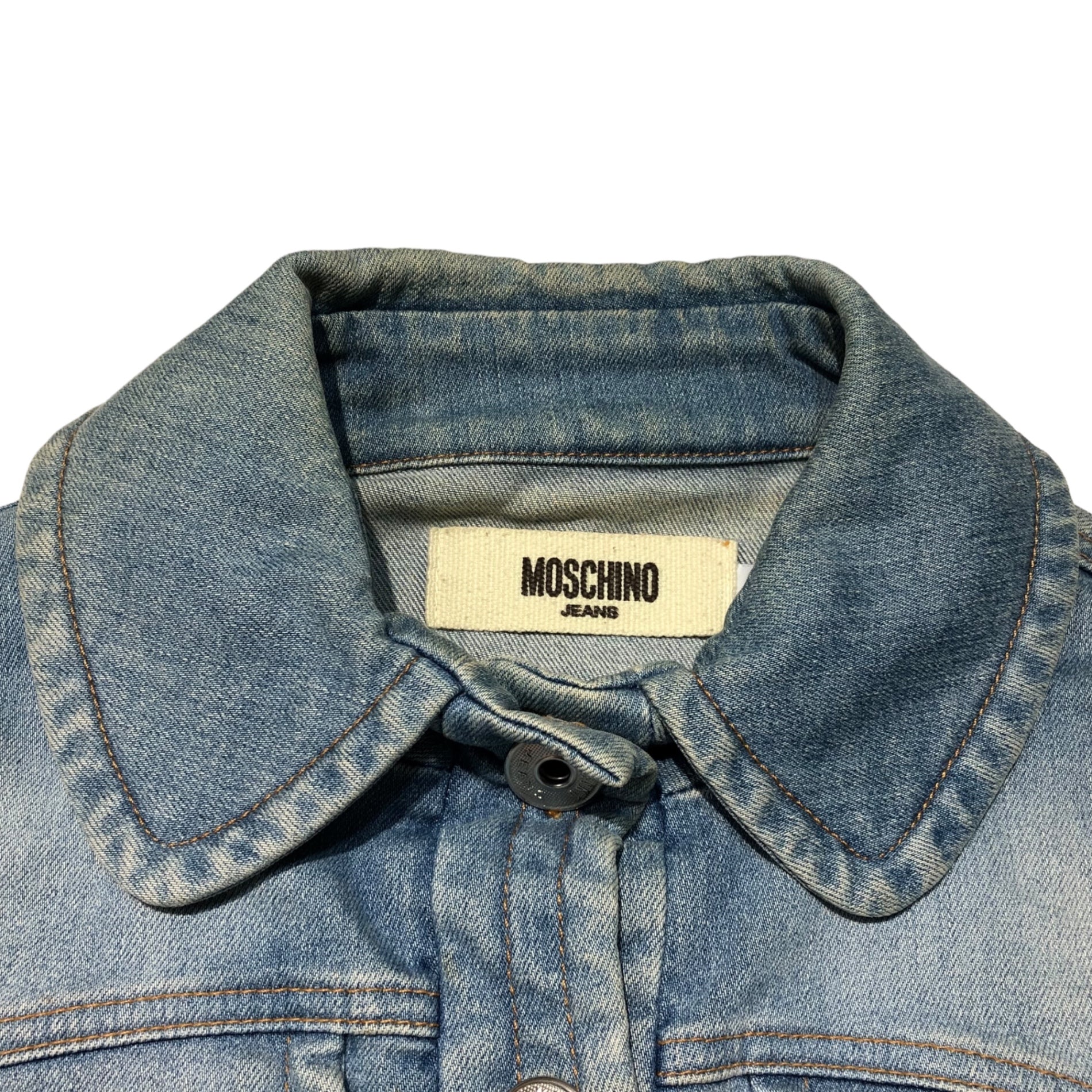MOSCHINO JEANS(モスキーノジーンズ) 00's denim short length jacket デニム ショート丈 ジャケット 38(M程度) ライトインディゴ Y2K