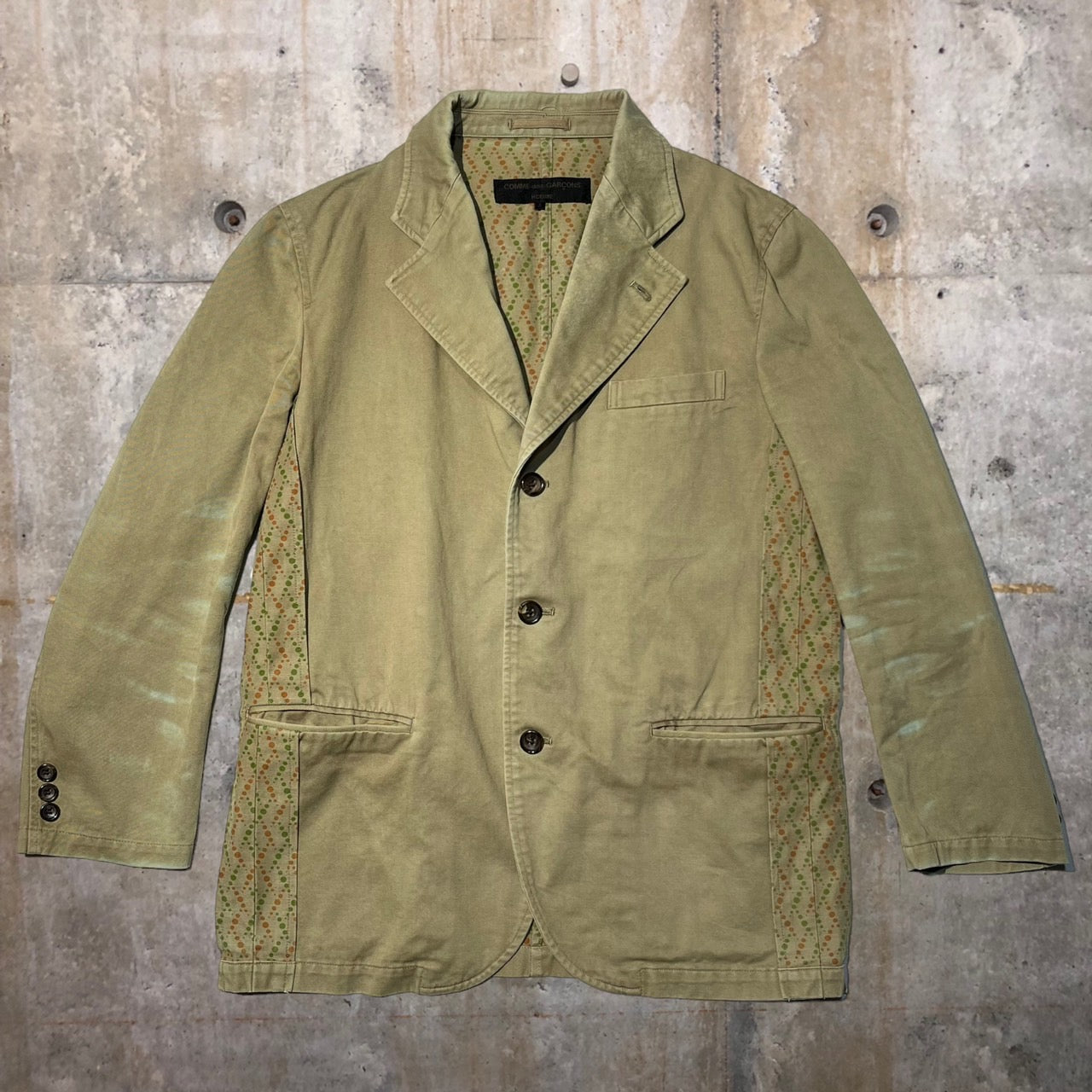 COMME des GARCONS HOMME(コムデギャルソンオム) 02SSコットン3Bジャケット HE-J005 S ベージュ AD2002 田中オム最終期