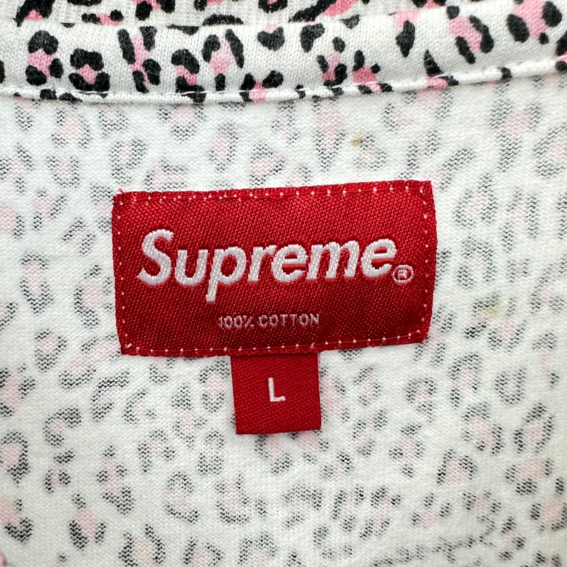 SUPREME(シュプリーム) 22SS Small Box Tee "Pink Leopard" スモール ボックス ロゴ Tシャツ レオパード L ホワイト×ピンク