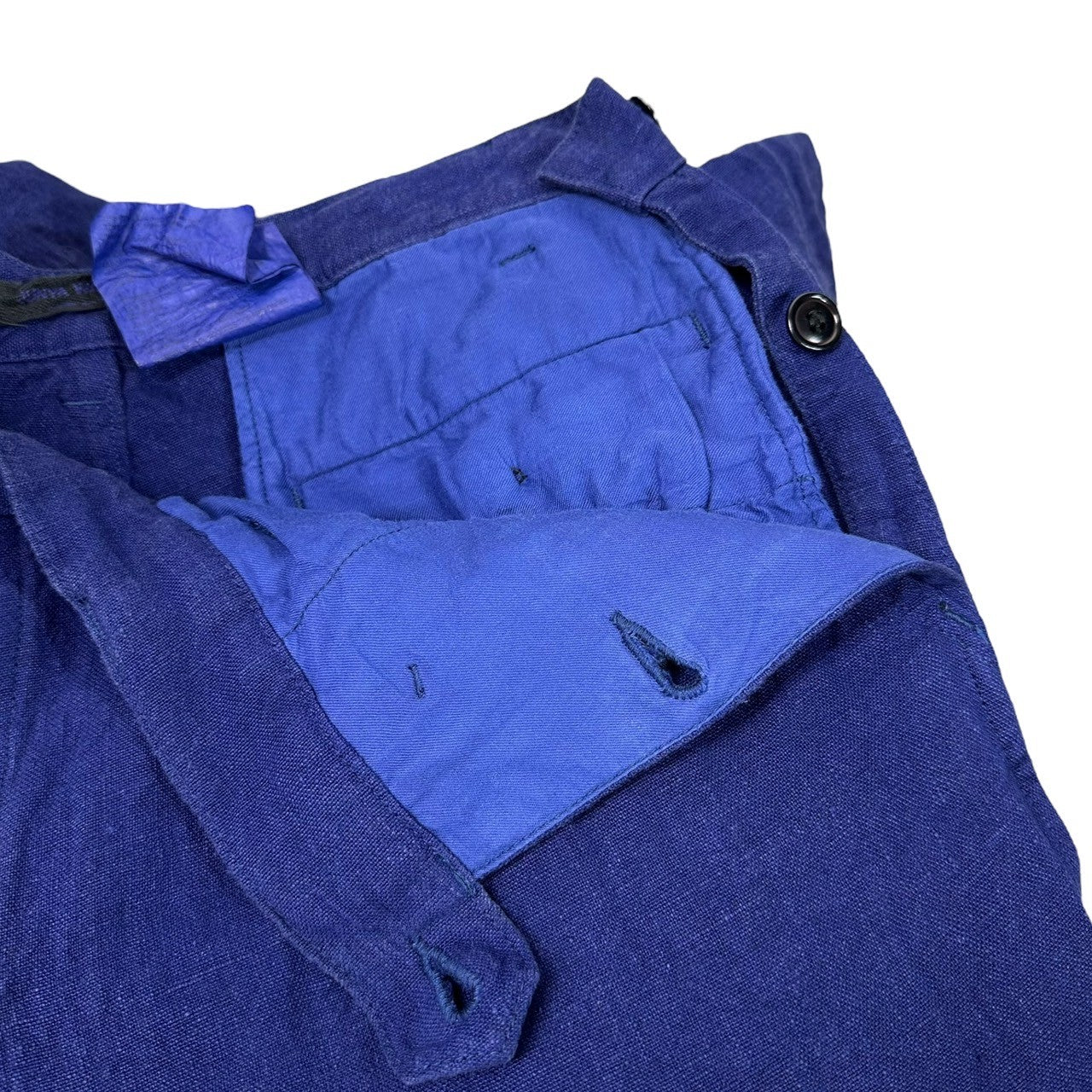 COMME des GARCONS JUNYA WATANABE(コムデギャルソンジュンヤワタナベ) 14SS Linen-Like 2-Tuck Cotton Pants リネン ライク 2タック コットン パンツ JM-P037 M ネイビー AD2013