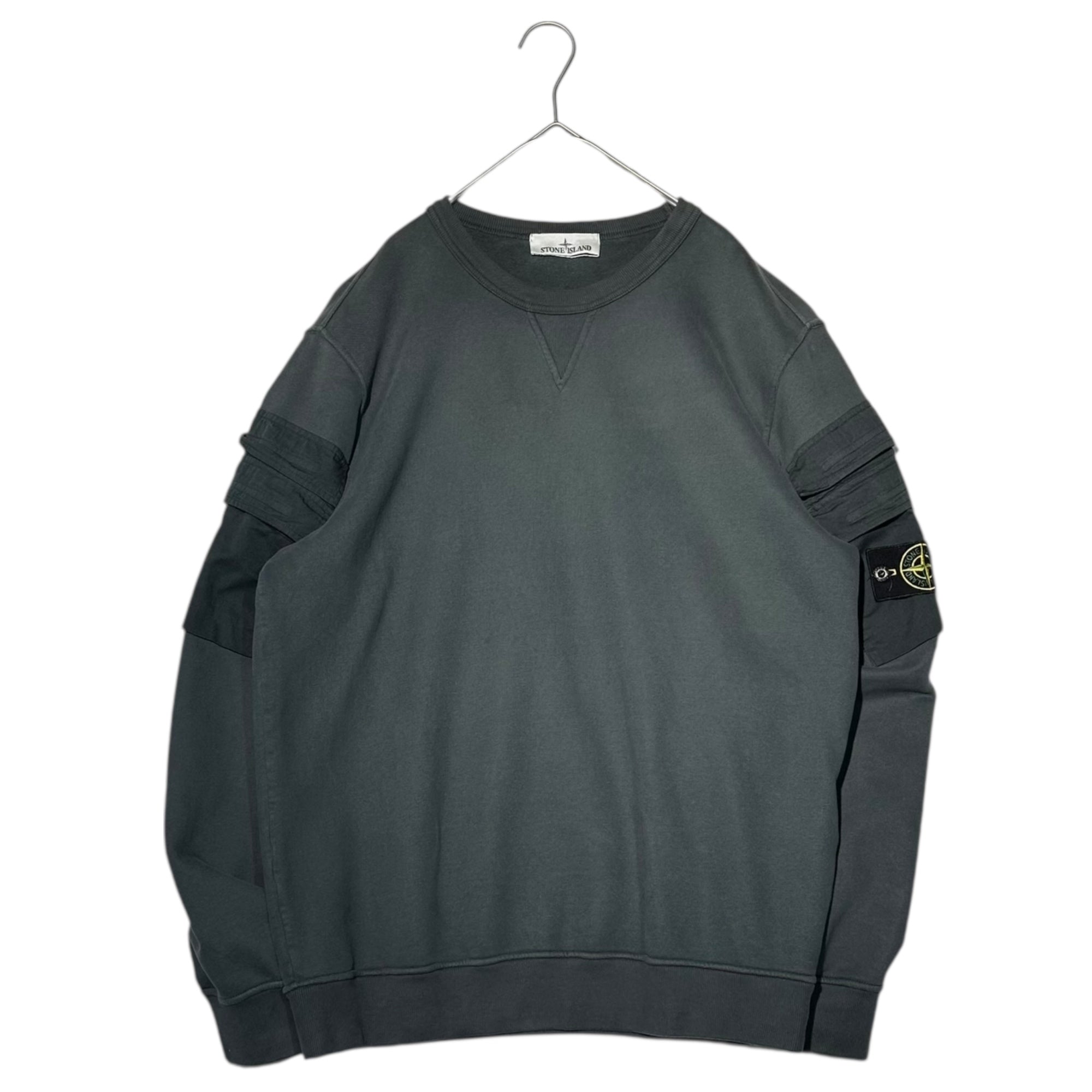 STONE ISLAND(ストーンアイランド) 23AW Arm Cargo Pocket Crew Neck Sweatshirt アーム カーゴポケット クルーネック スウェット 791560577 L グレー