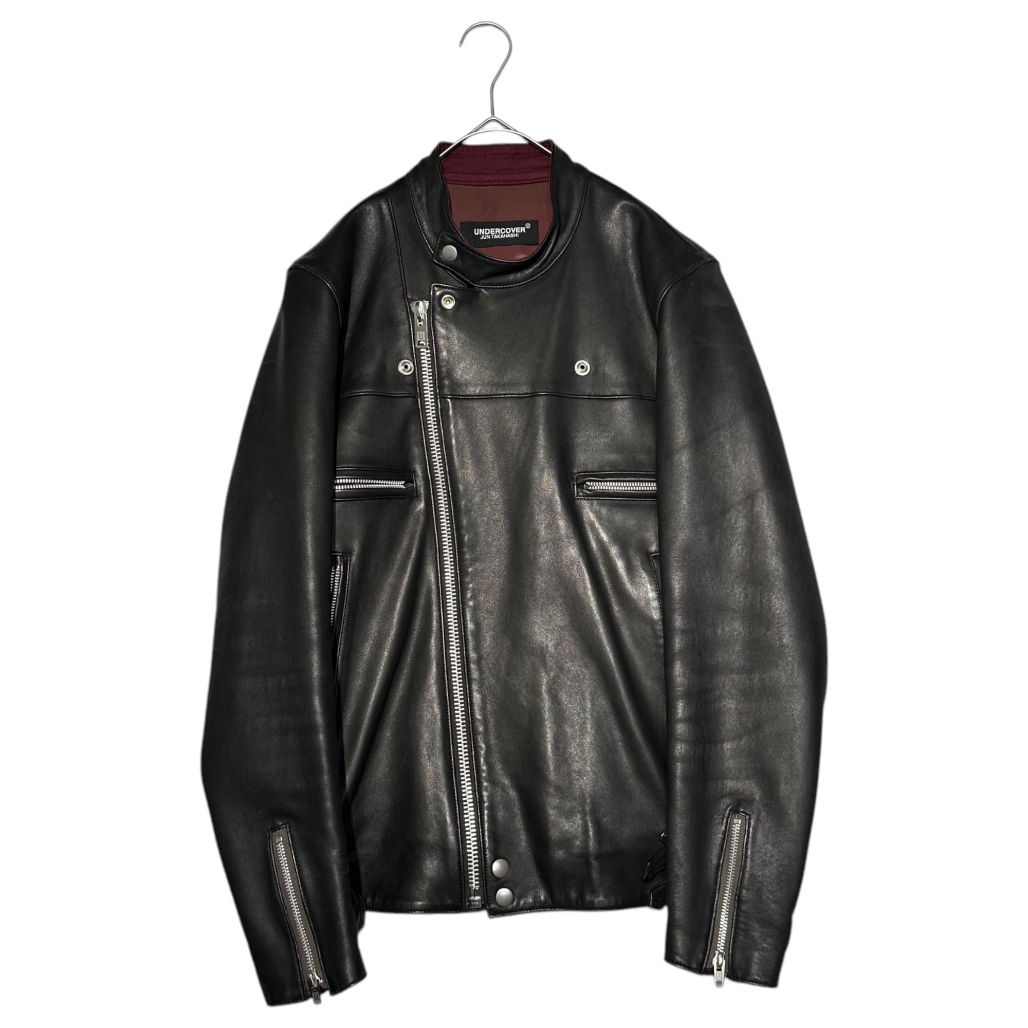 UNDERCOVER(アンダーカバー) 18AW Sheepskin Double Riders Jacket シープスキン ダブル ライダース ジャケット UCU9204 3(L程度) ブラック レザー